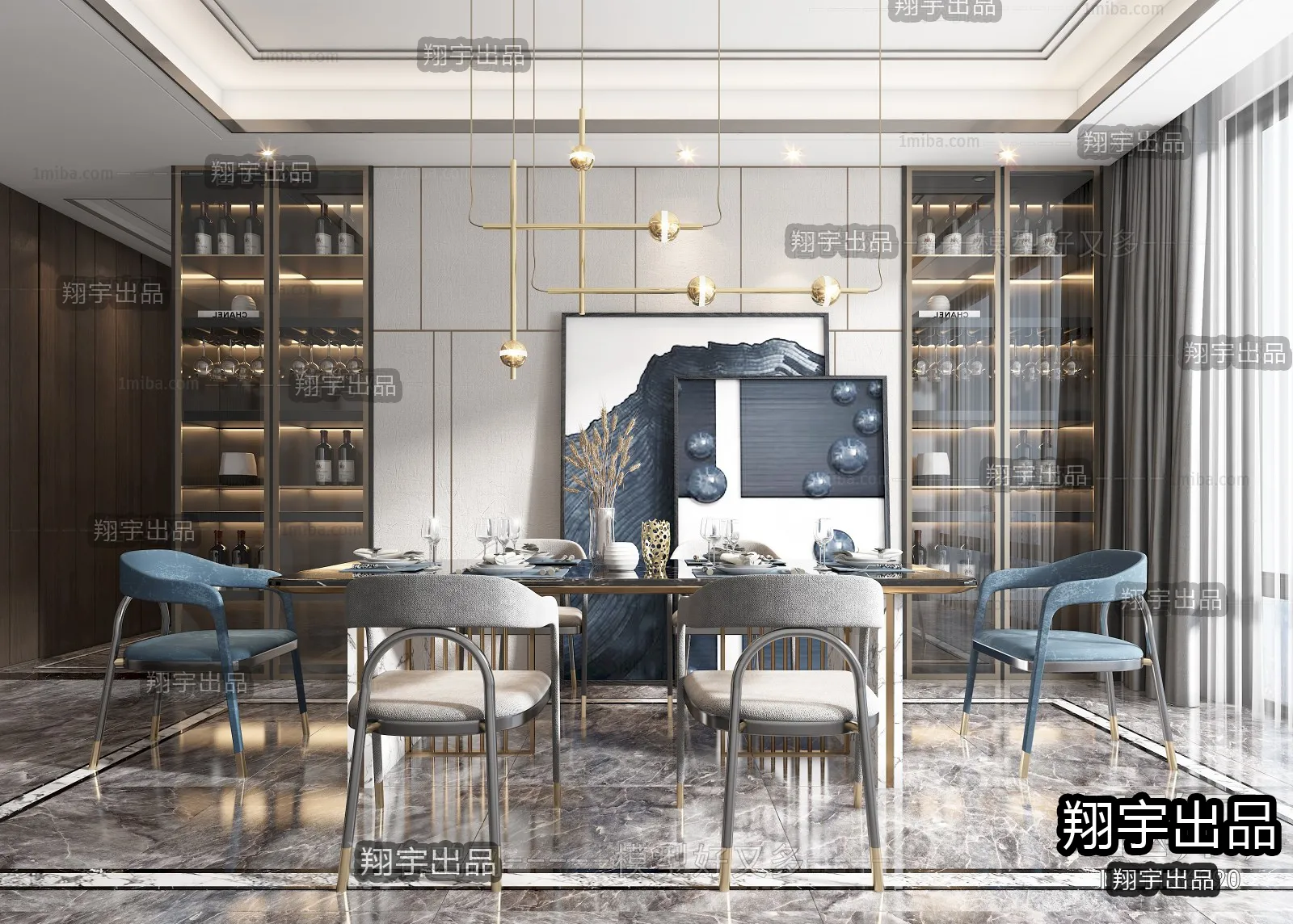 Dining Room – Modern Design – 3D66 – 3D Scenes – 007
