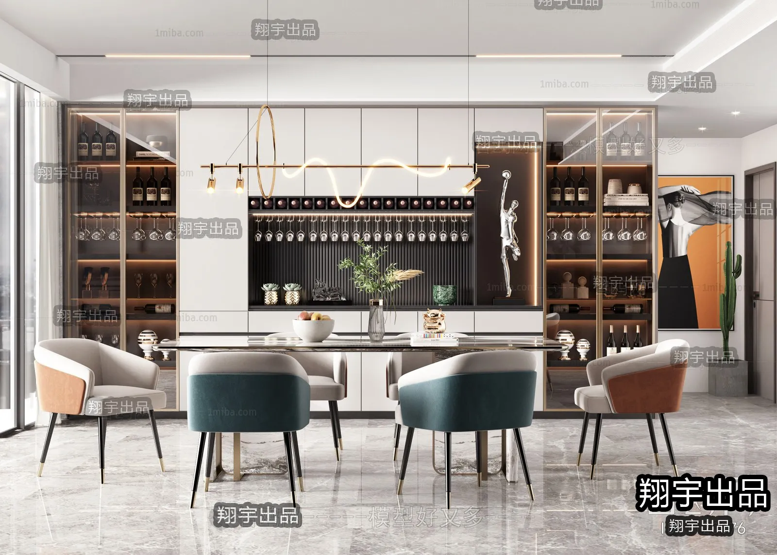 Dining Room – Modern Design – 3D66 – 3D Scenes – 010