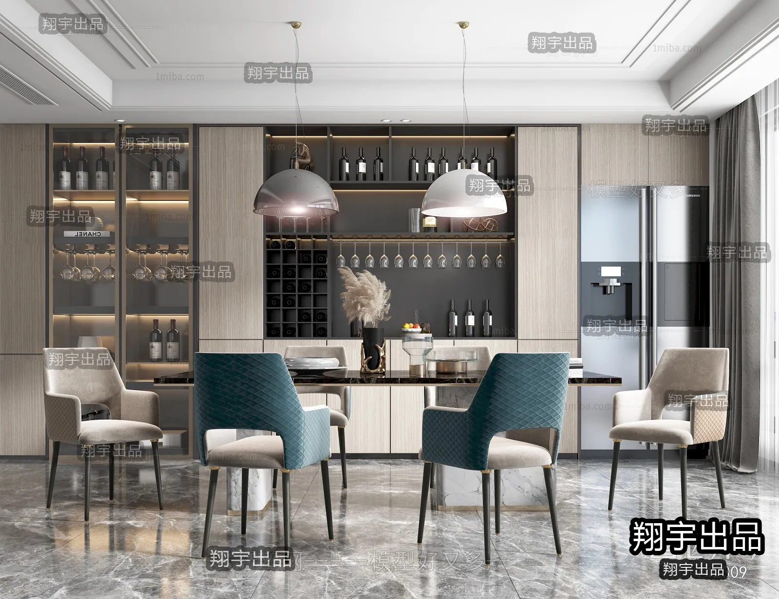 Dining Room – Modern Design – 3D66 – 3D Scenes – 016