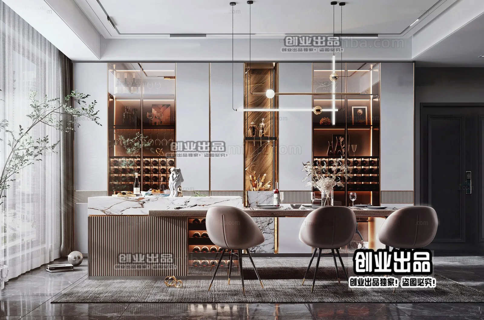 Dining Room – Modern Design – 3D66 – 3D Scenes – 019