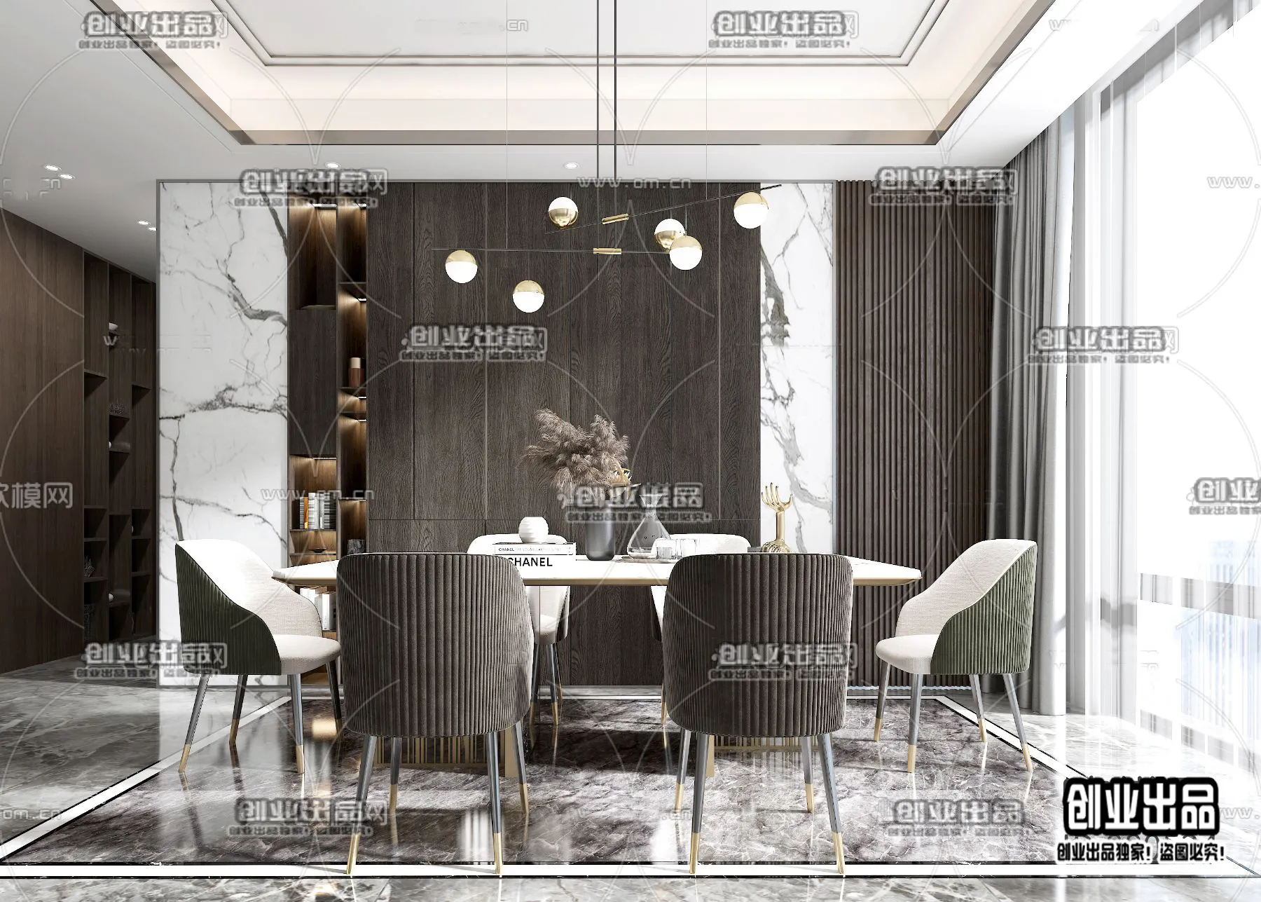 Dining Room – Modern Design – 3D66 – 3D Scenes – 022
