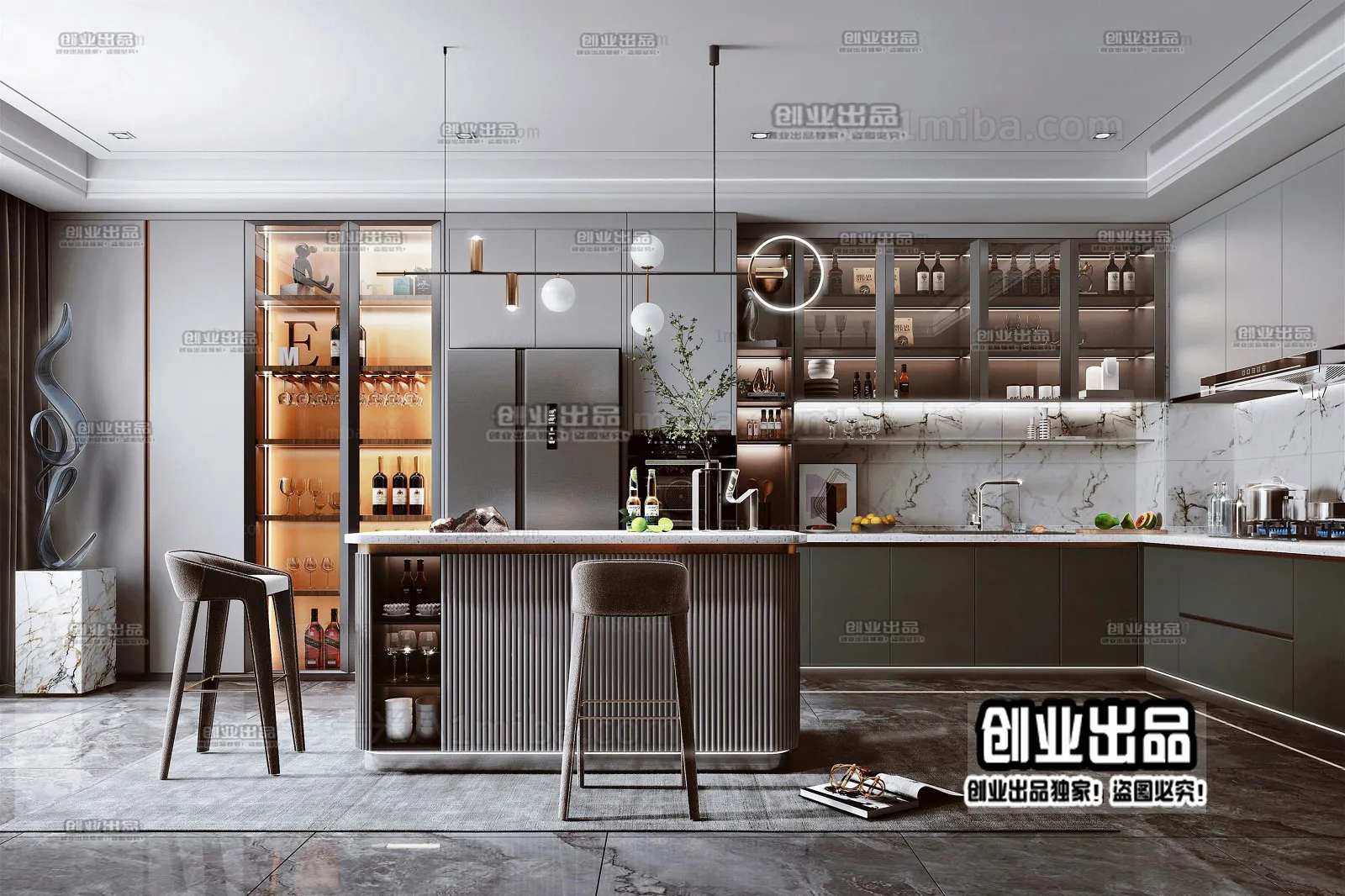 Kitchen – Modern Design – 3D66 – 3D Scenes – 006