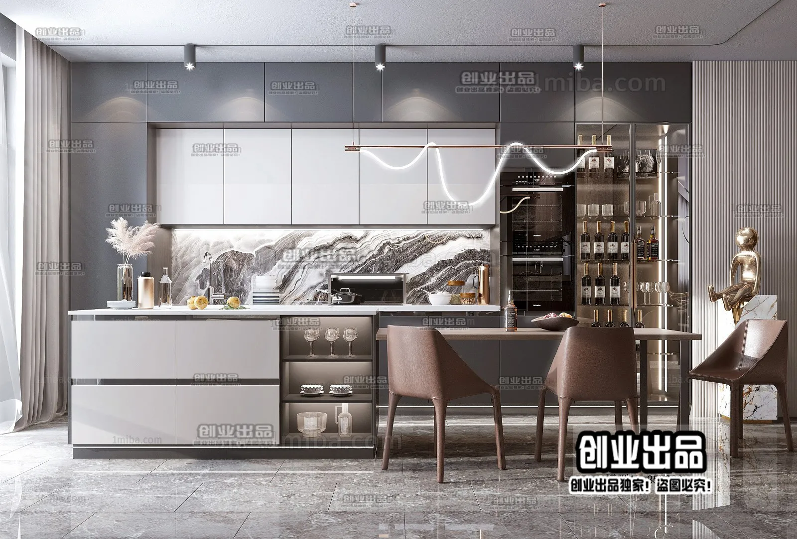 Kitchen – Modern Design – 3D66 – 3D Scenes – 008