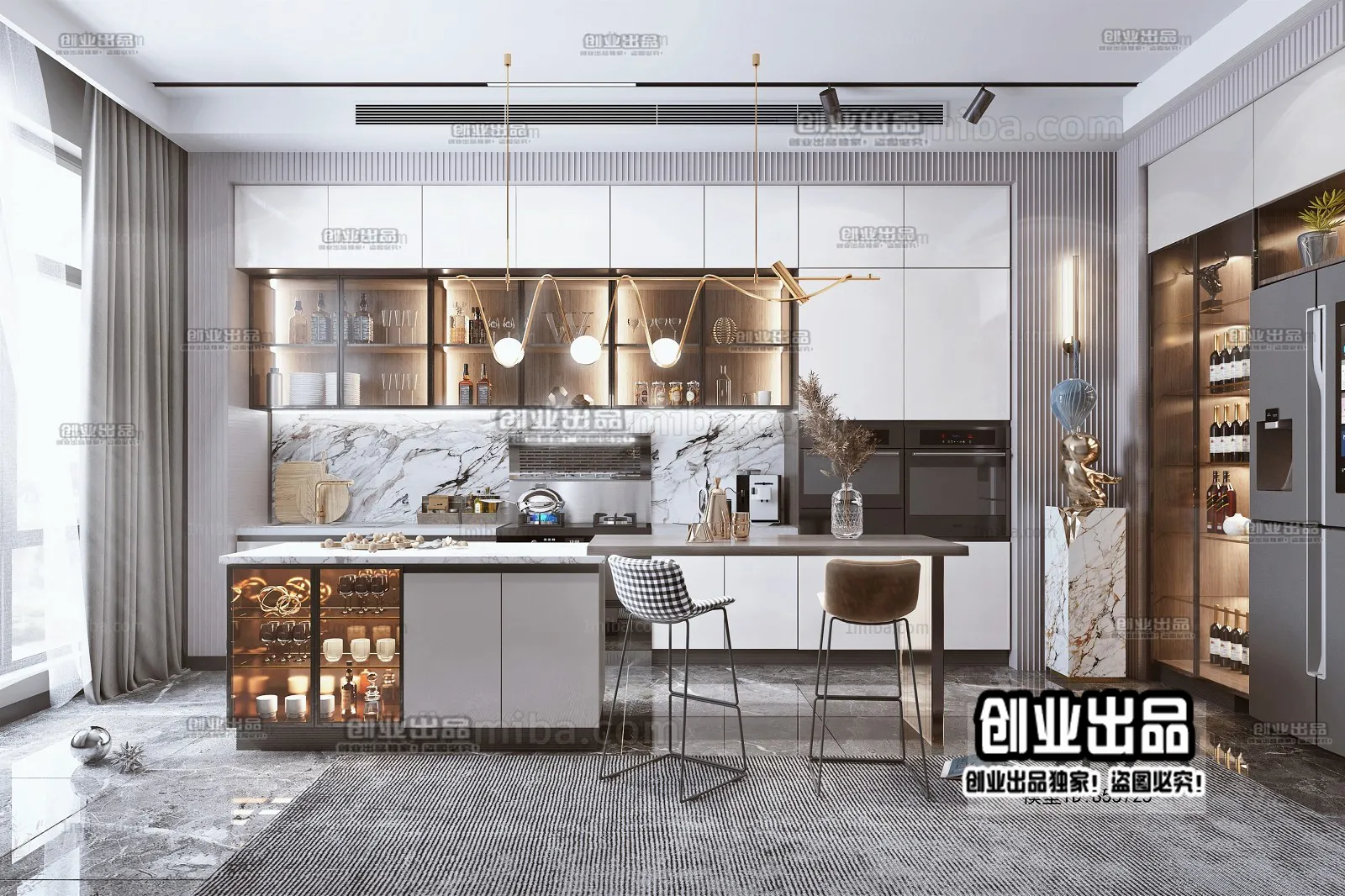 Kitchen – Modern Design – 3D66 – 3D Scenes – 010