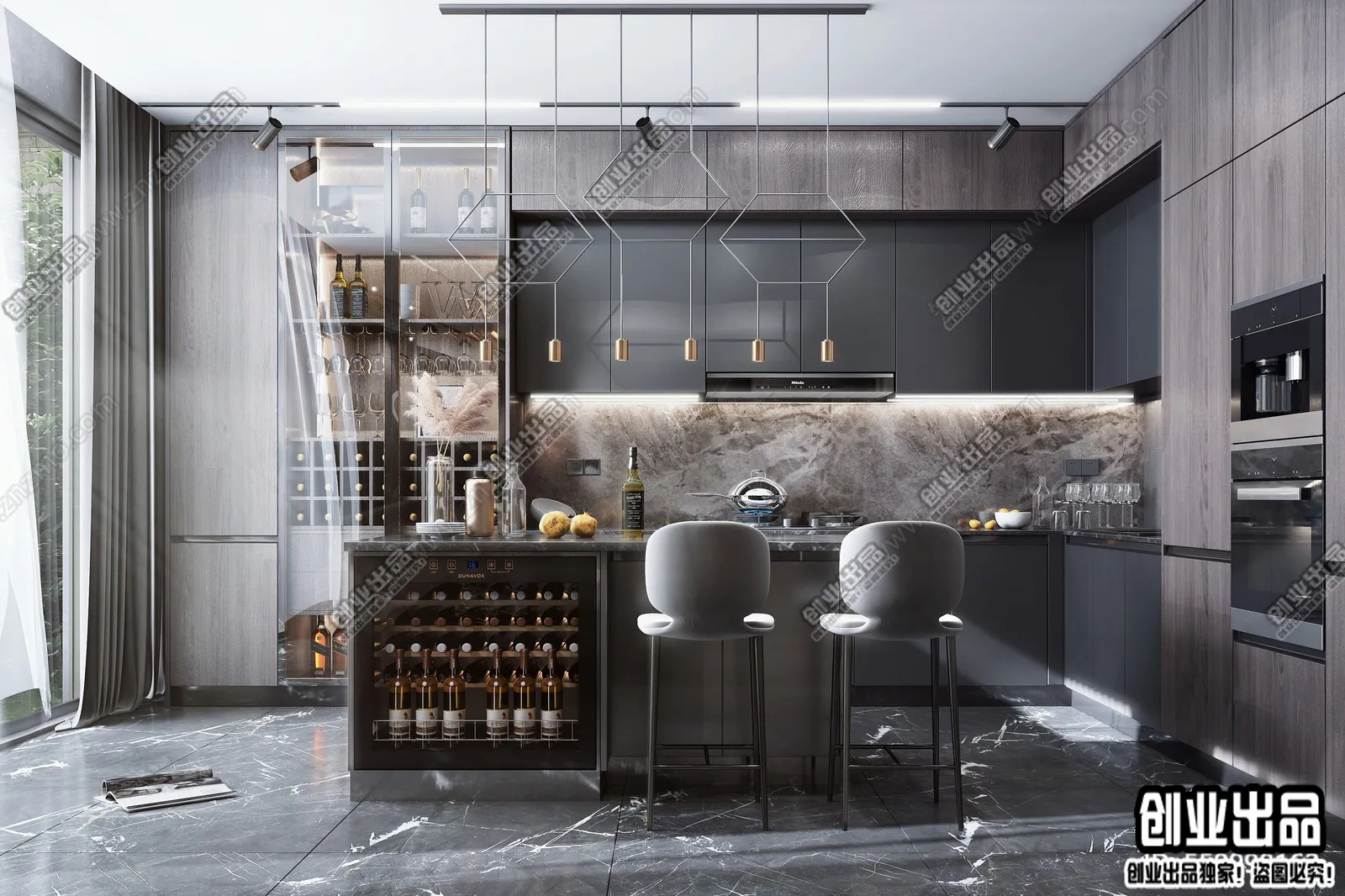 Kitchen – Modern Design – 3D66 – 3D Scenes – 012