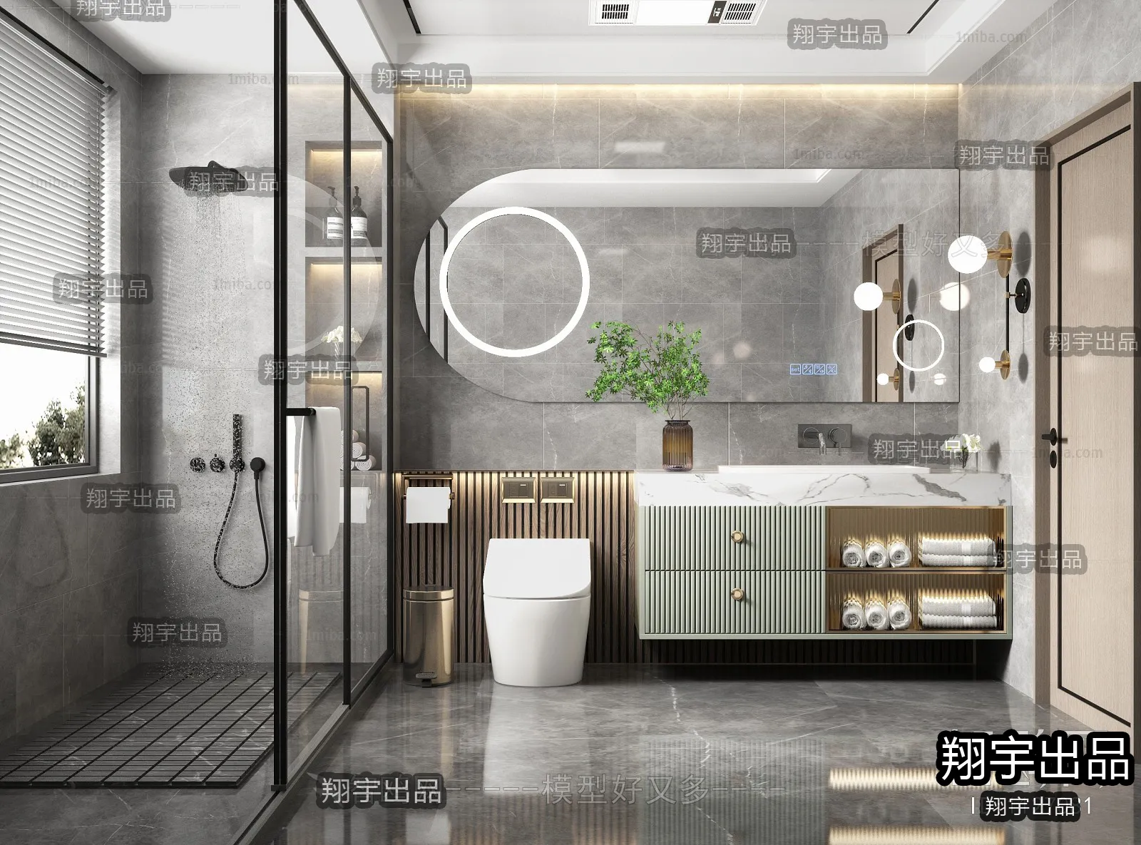 Bathroom – Modern Design – 3D66 – 3D Scenes – 002