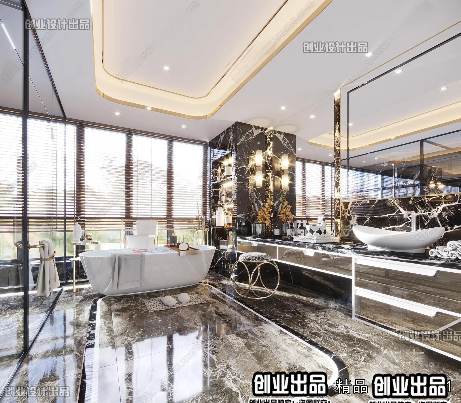 Bathroom – Modern Design – 3D66 – 3D Scenes – 007