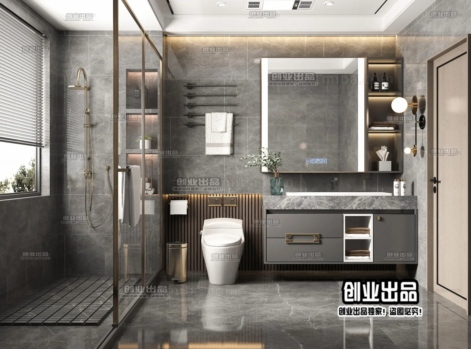Bathroom – Modern Design – 3D66 – 3D Scenes – 014
