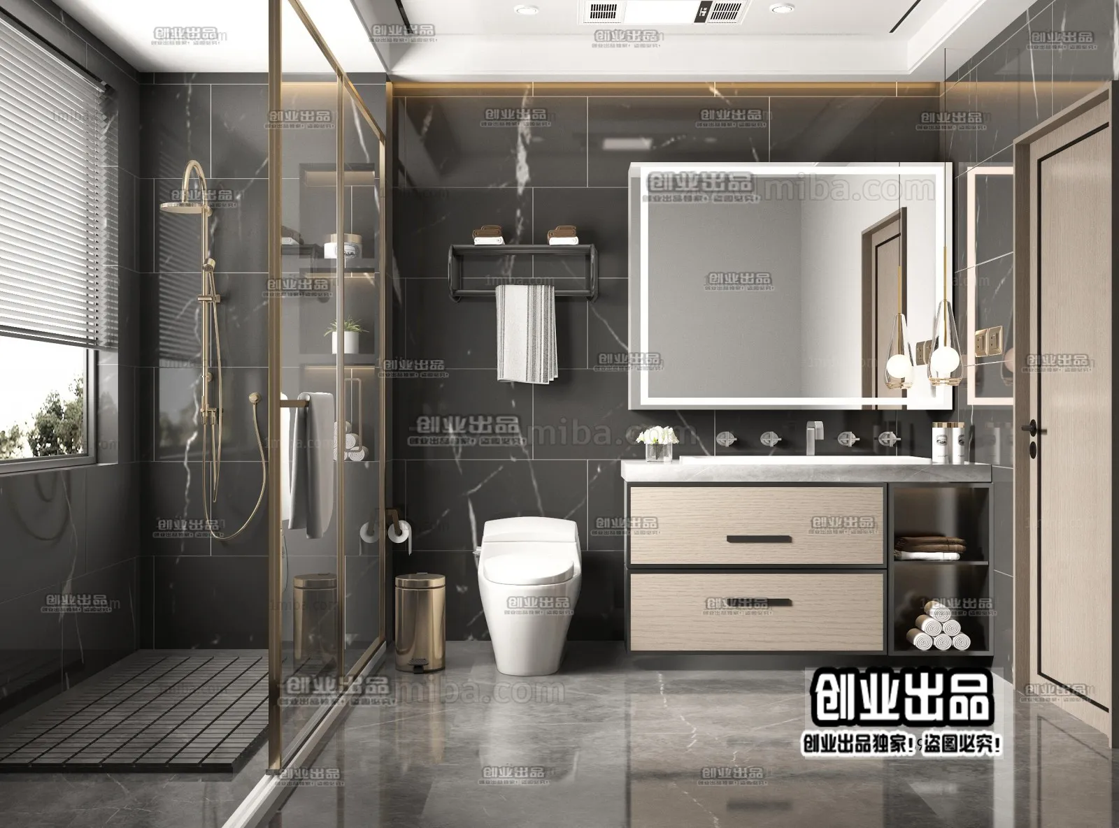 Bathroom – Modern Design – 3D66 – 3D Scenes – 016