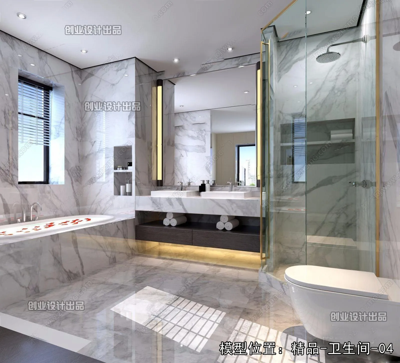 Bathroom – Modern Design – 3D66 – 3D Scenes – 020