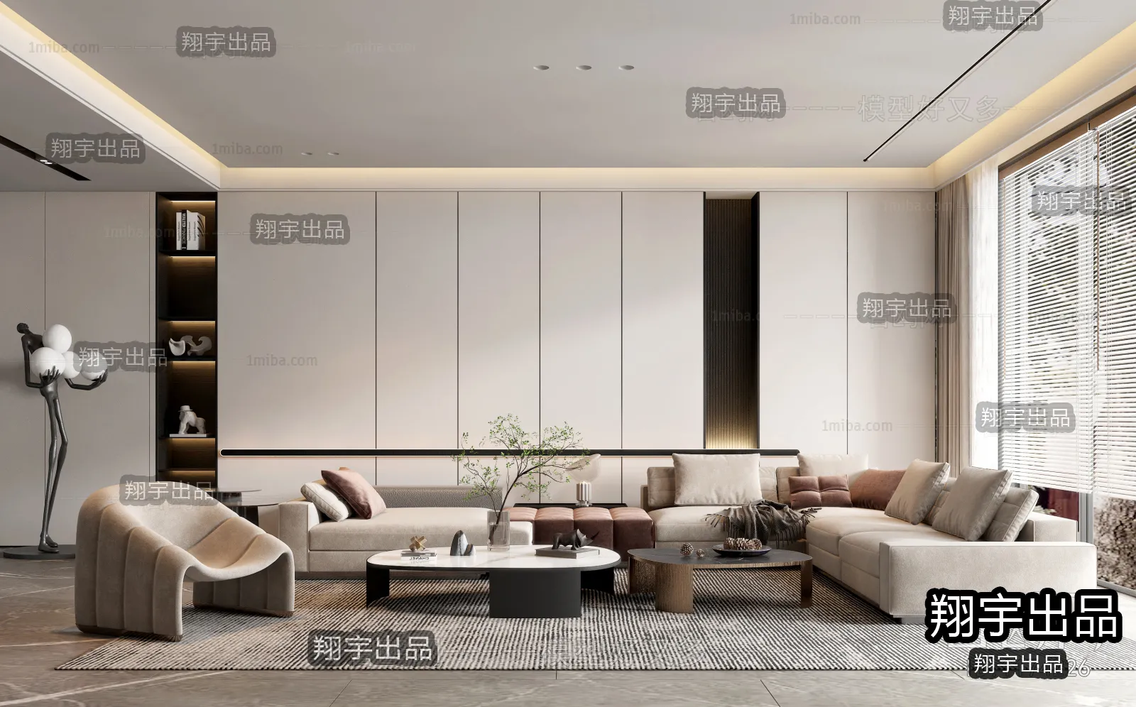 Living Room – Modern Interior Design – 3D Models – 002