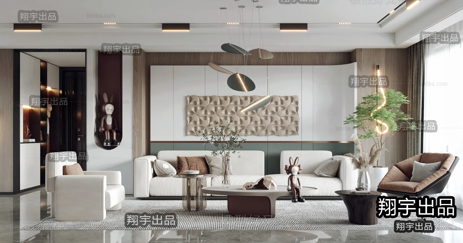 Living Room – Modern Interior Design – 3D Models – 003