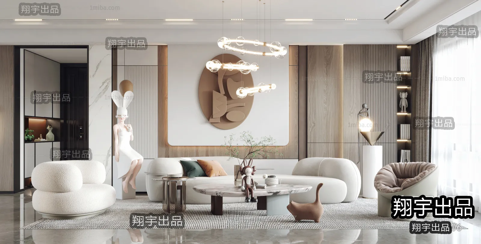 Living Room – Modern Interior Design – 3D Models – 004