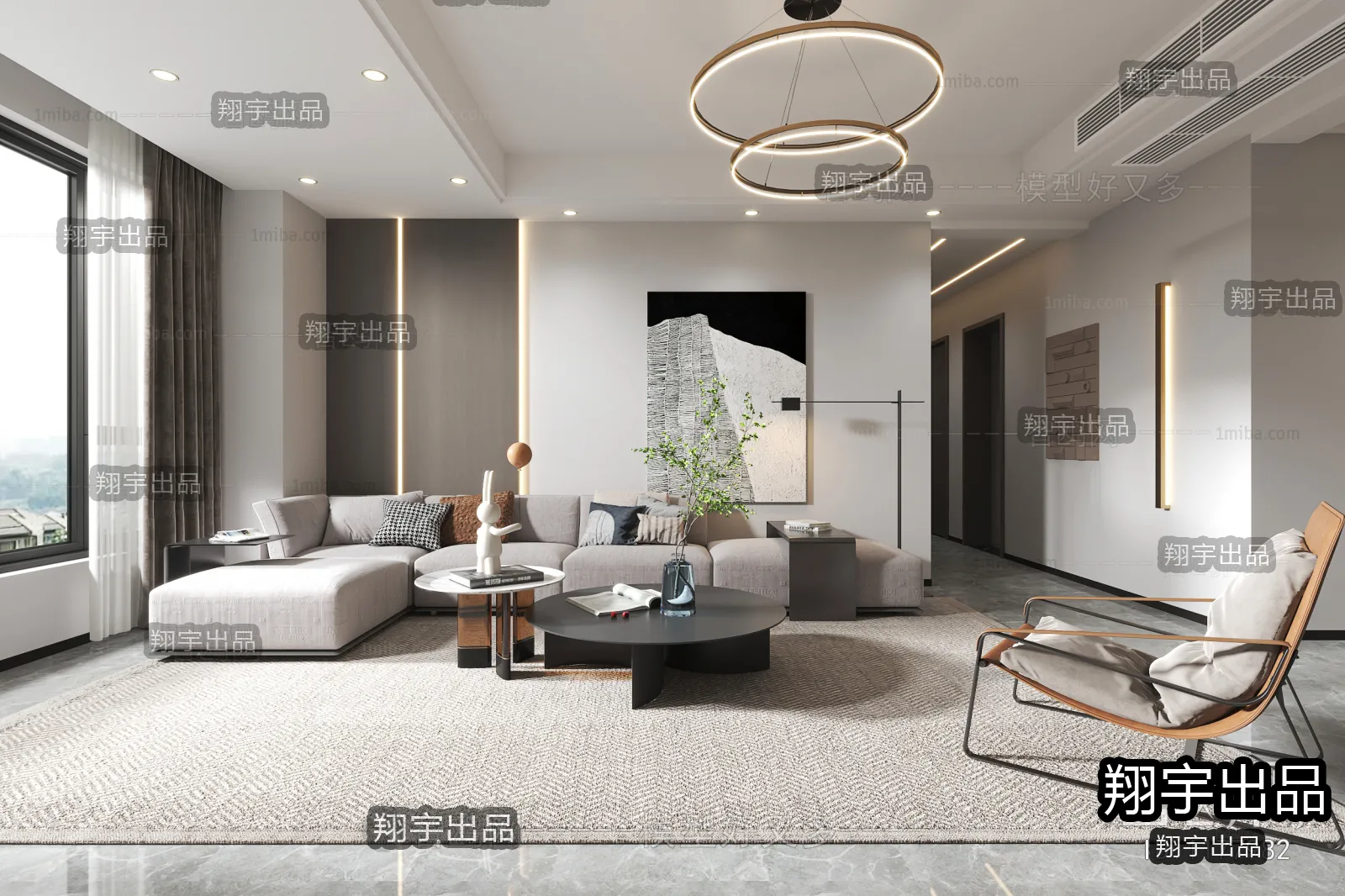 Living Room – Modern Interior Design – 3D Models – 005