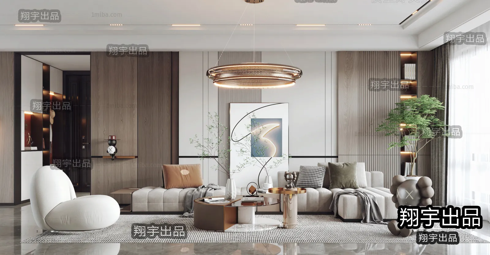 Living Room – Modern Interior Design – 3D Models – 009