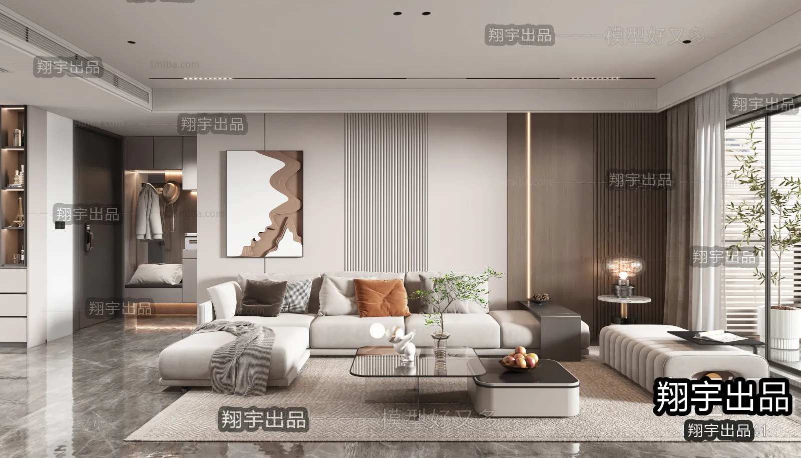 Living Room – Modern Interior Design – 3D Models – 012