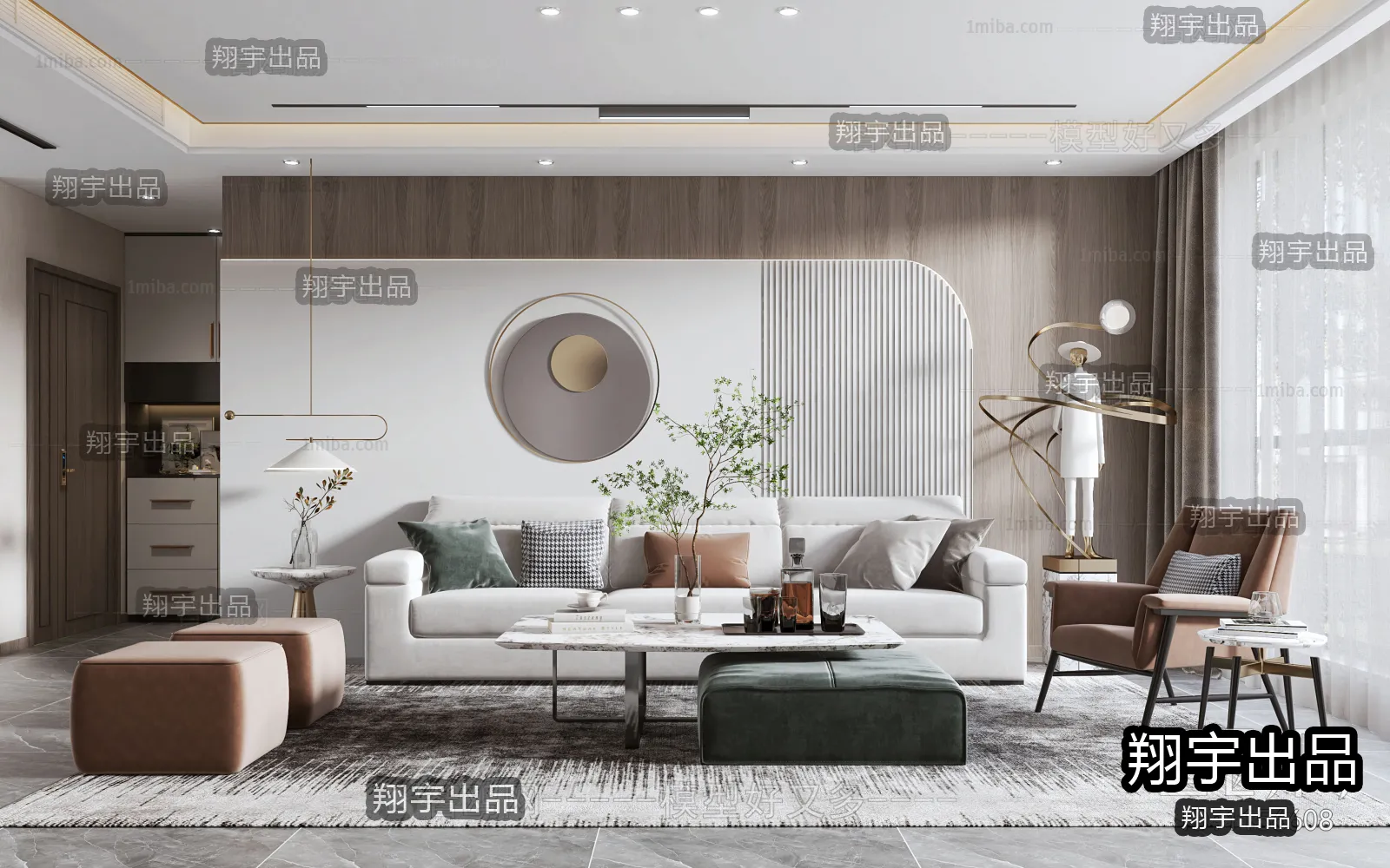 Living Room – Modern Interior Design – 3D Models – 015