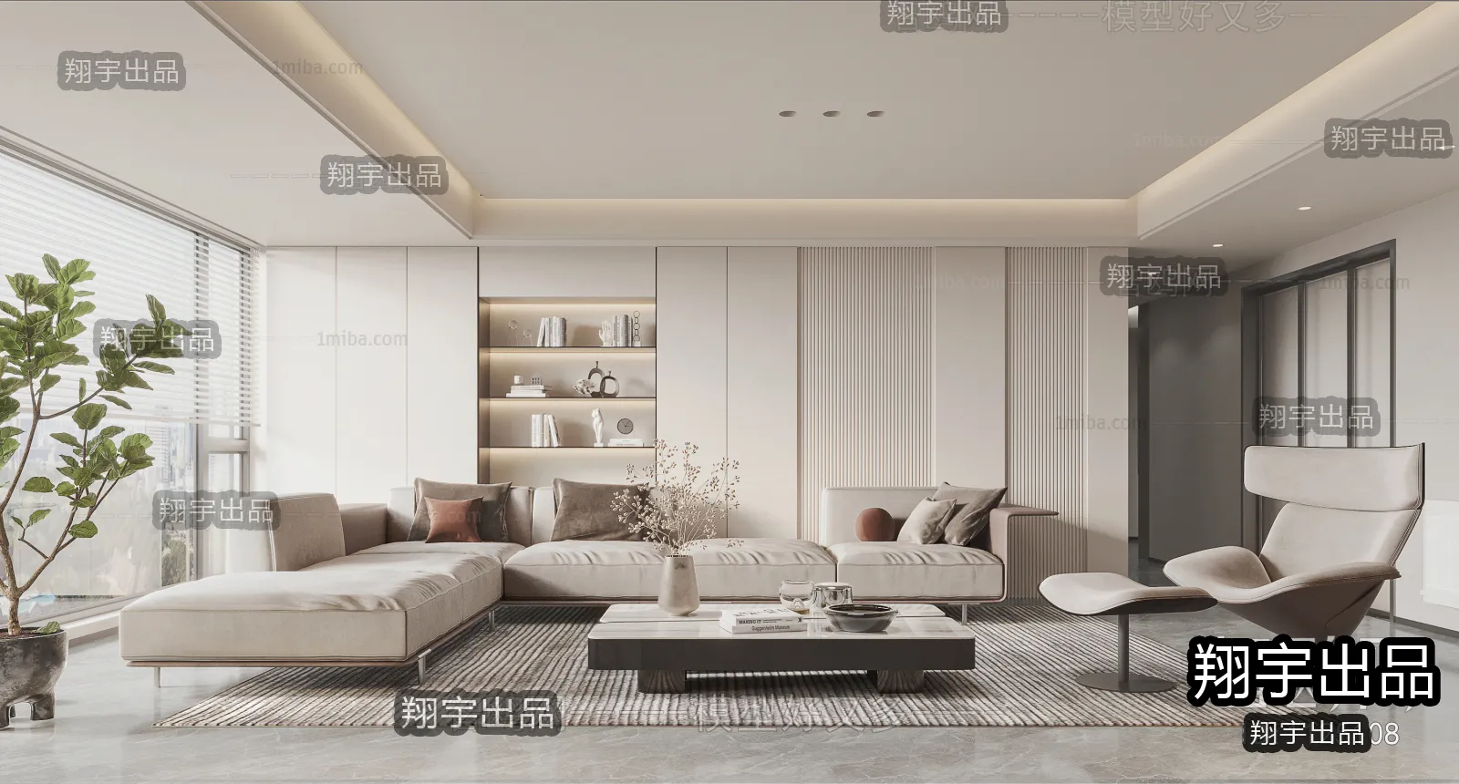 Living Room – Modern Interior Design – 3D Models – 016