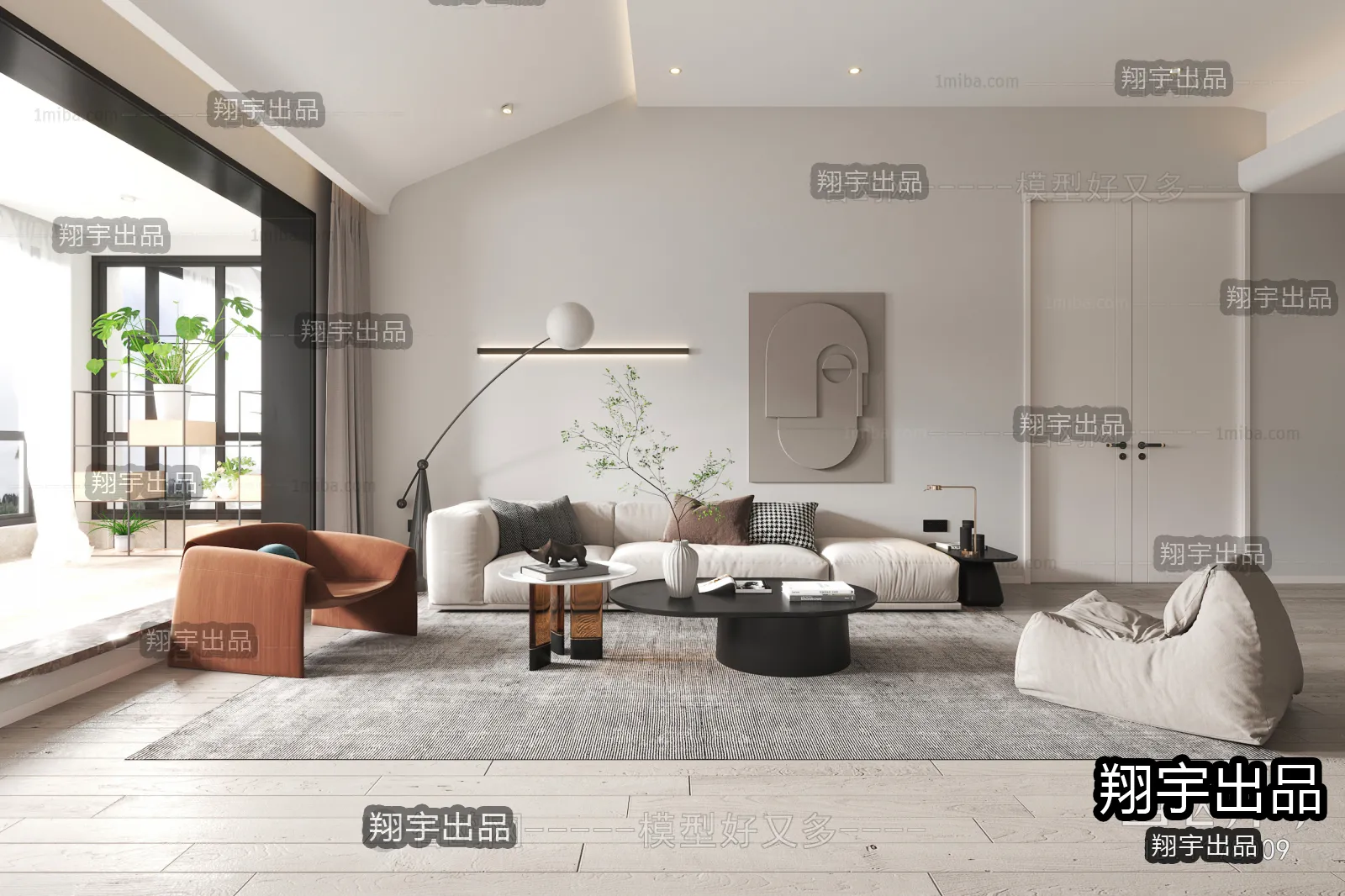 Living Room – Modern Interior Design – 3D Models – 021