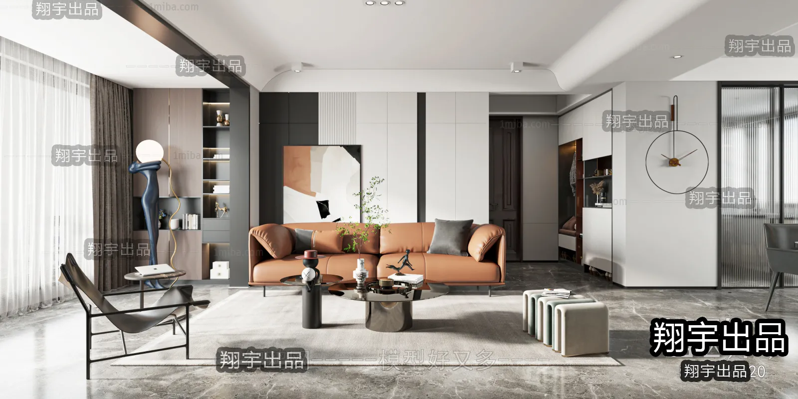 Living Room – Modern Interior Design – 3D Models – 022
