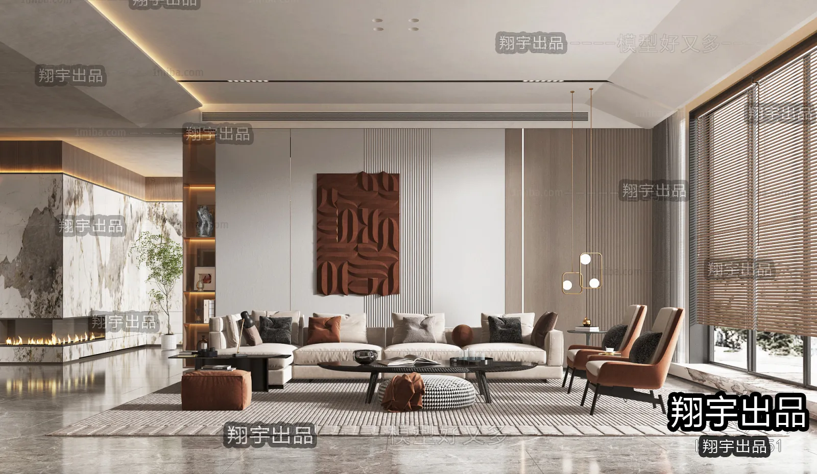 Living Room – Modern Interior Design – 3D Models – 024