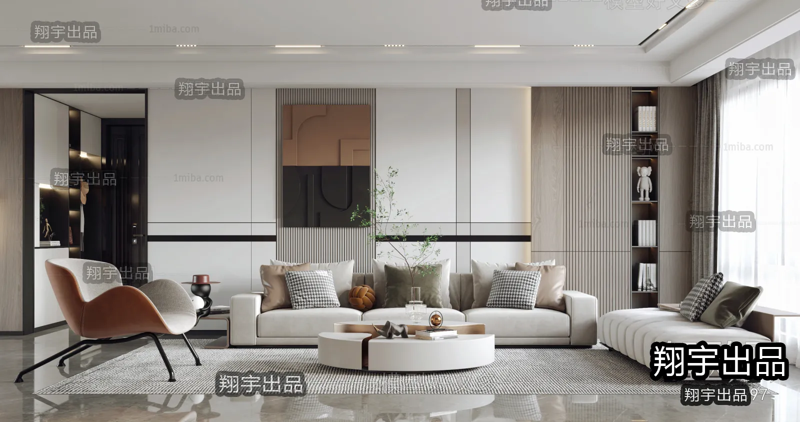 Living Room – Modern Interior Design – 3D Models – 025