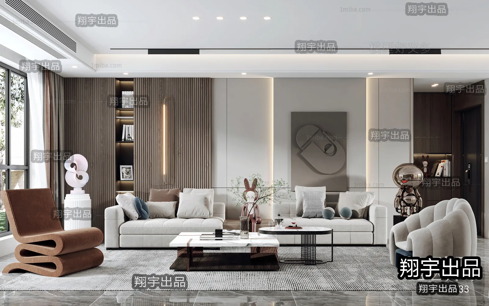 Living Room – Modern Interior Design – 3D Models – 029