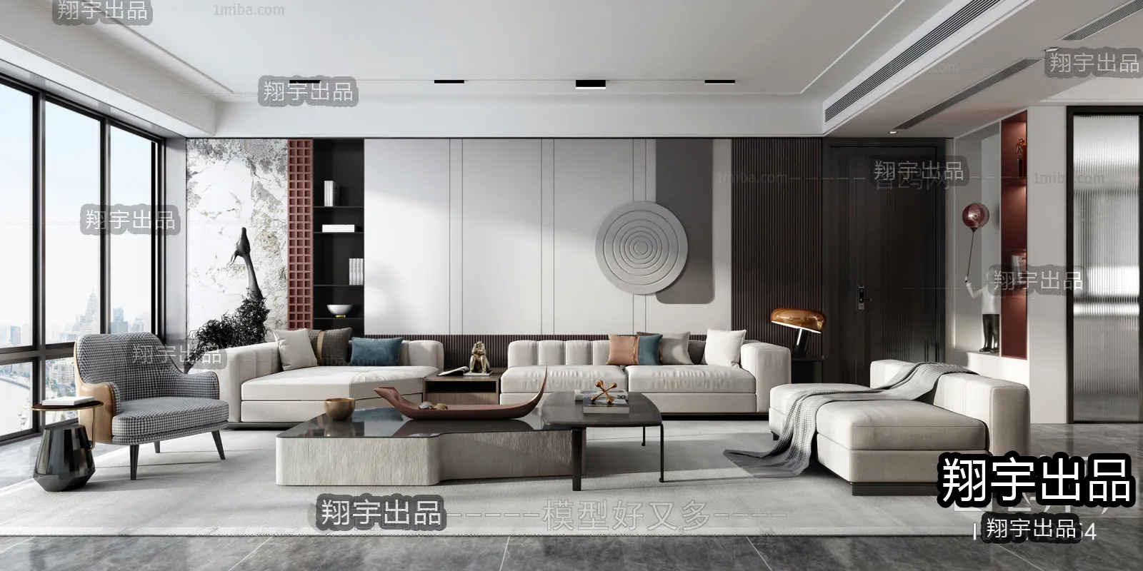 Living Room – Modern Interior Design – 3D Models – 031