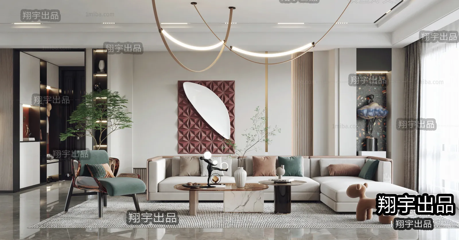 Living Room – Modern Interior Design – 3D Models – 032