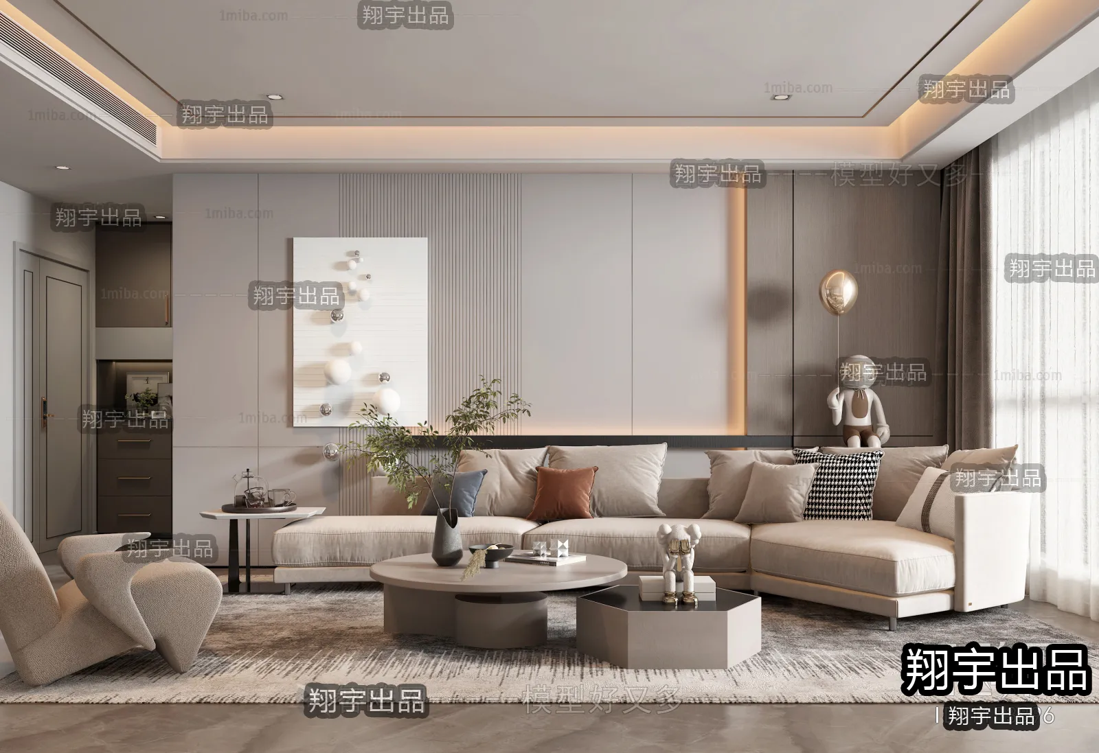 Living Room – Modern Interior Design – 3D Models – 037