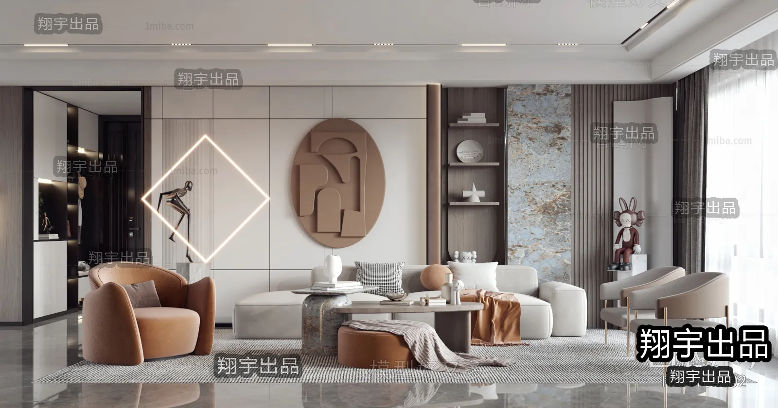Living Room – Modern Interior Design – 3D Models – 039