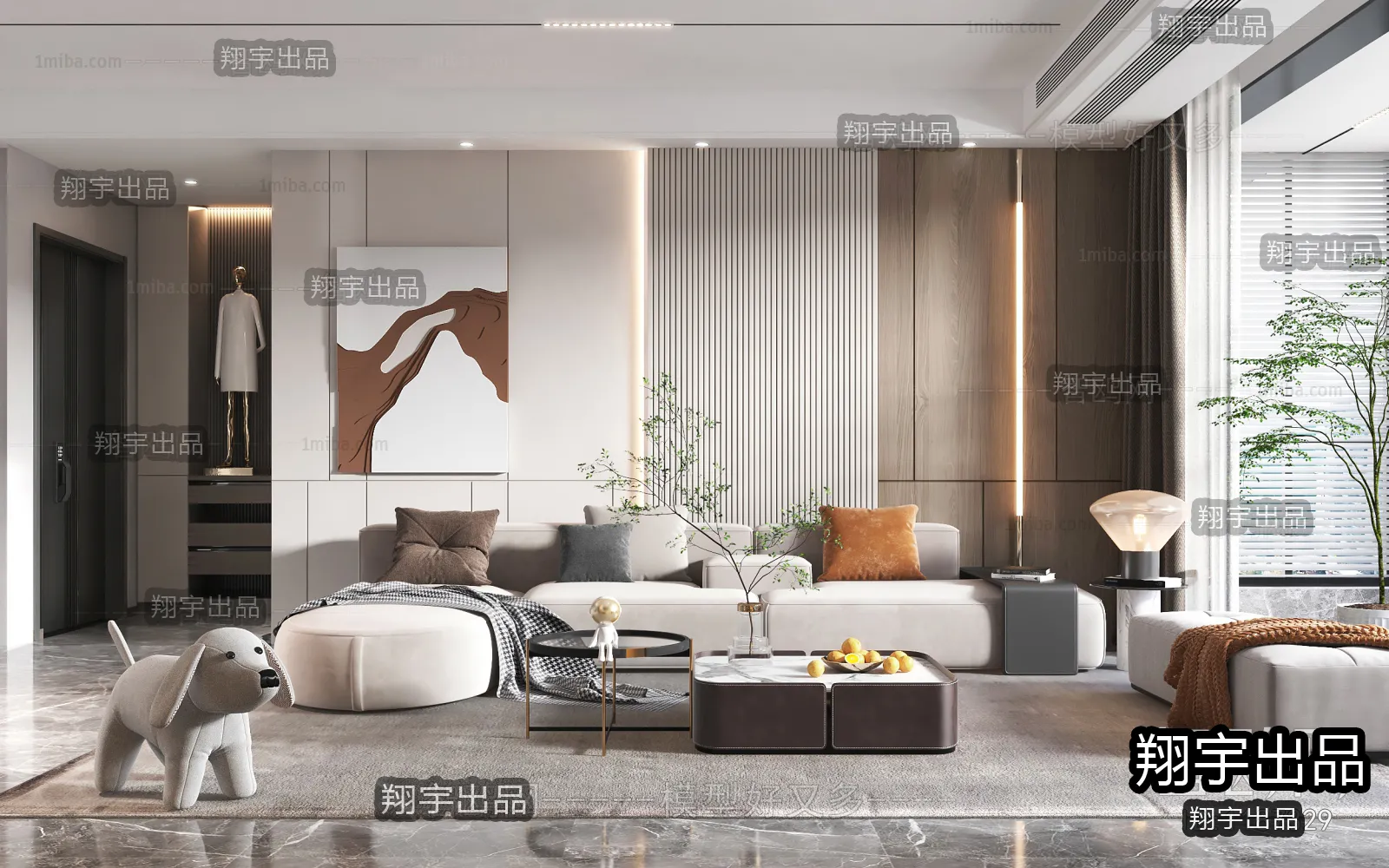 Living Room – Modern Interior Design – 3D Models – 040