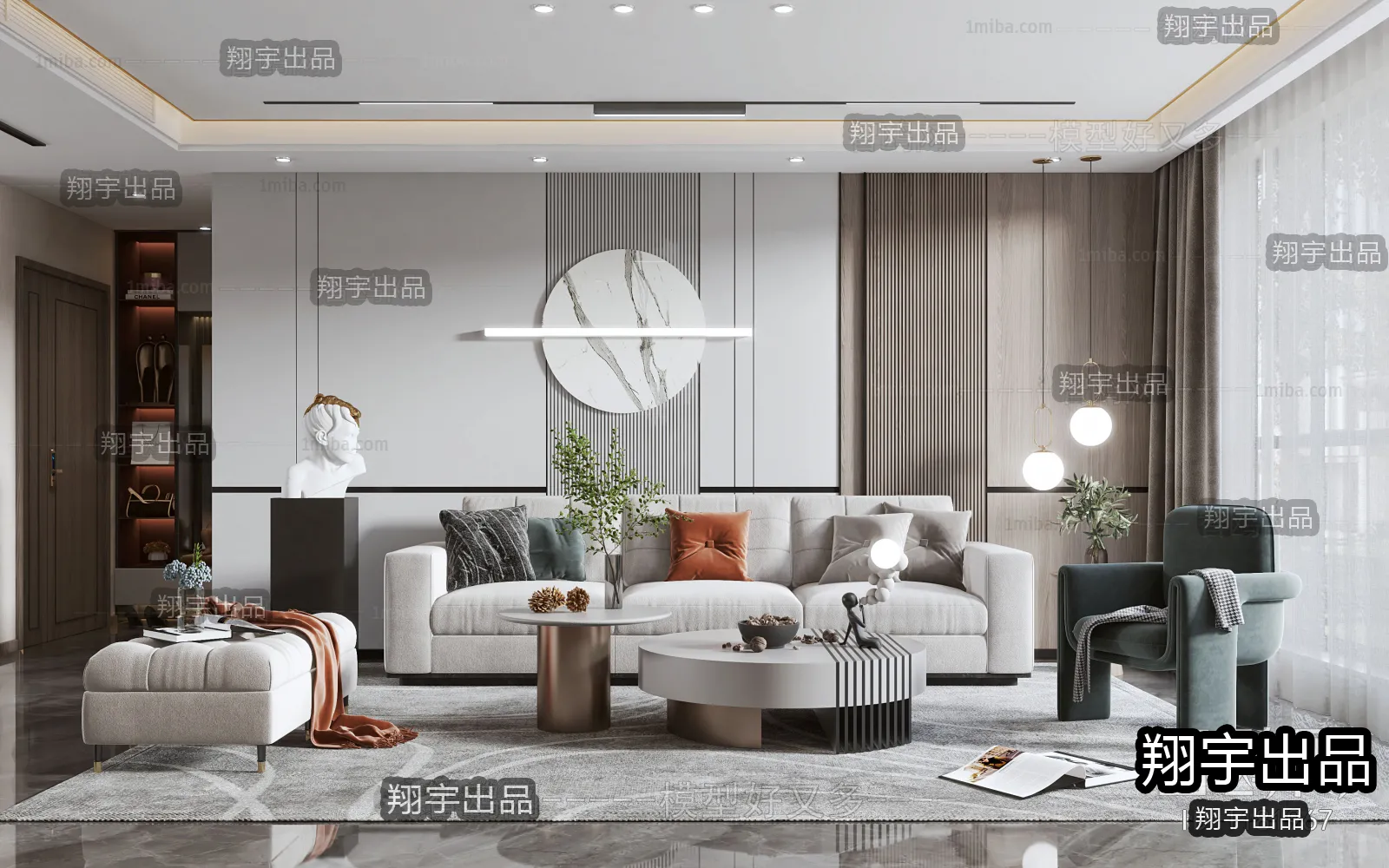Living Room – Modern Interior Design – 3D Models – 041