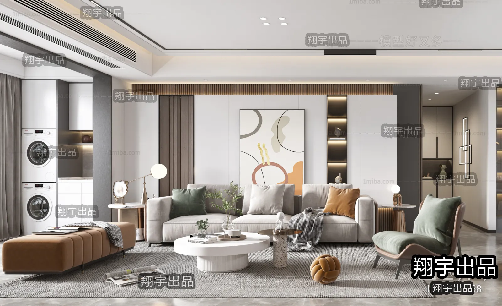Living Room – Modern Interior Design – 3D Models – 045