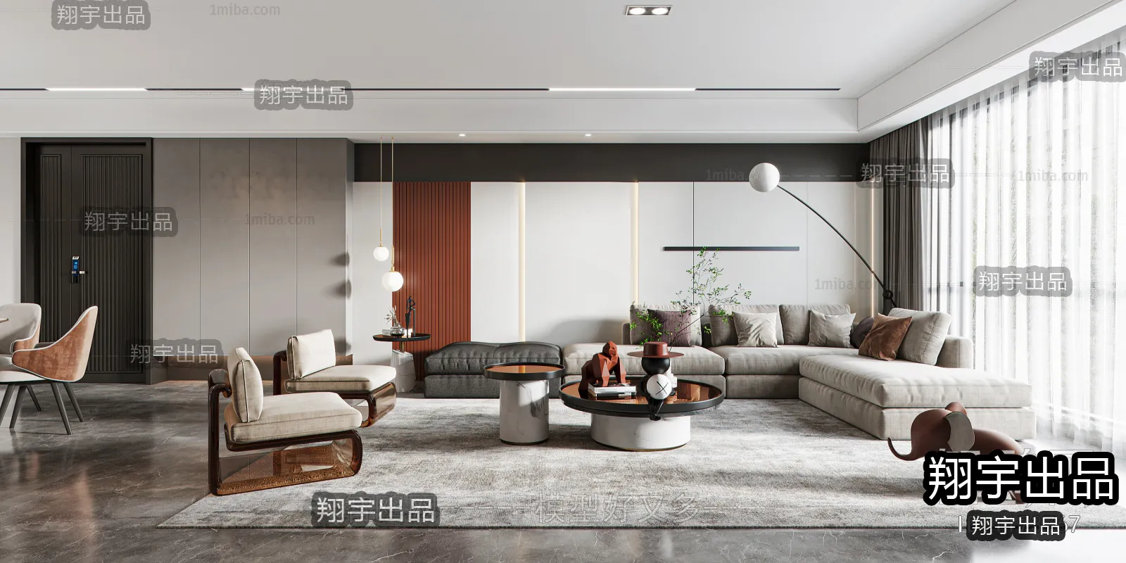 Living Room – Modern Interior Design – 3D Models – 046