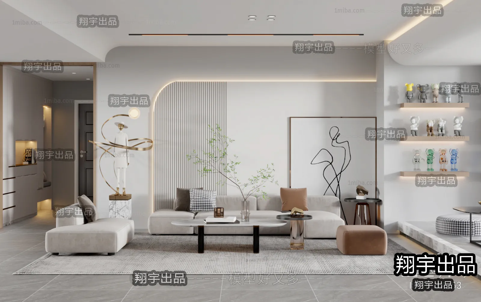 Living Room – Modern Interior Design – 3D Models – 047
