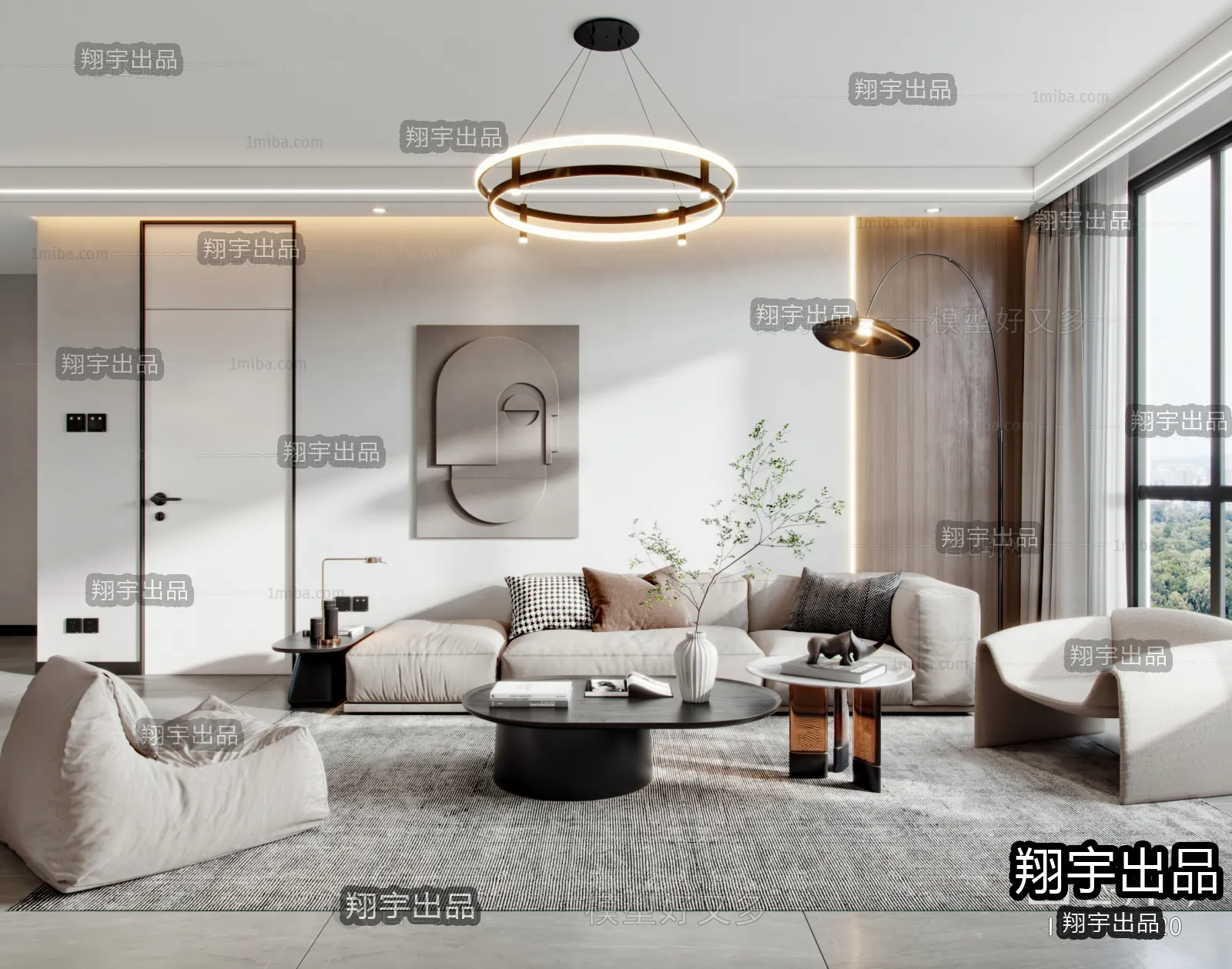 Living Room – Modern Interior Design – 3D Models – 049