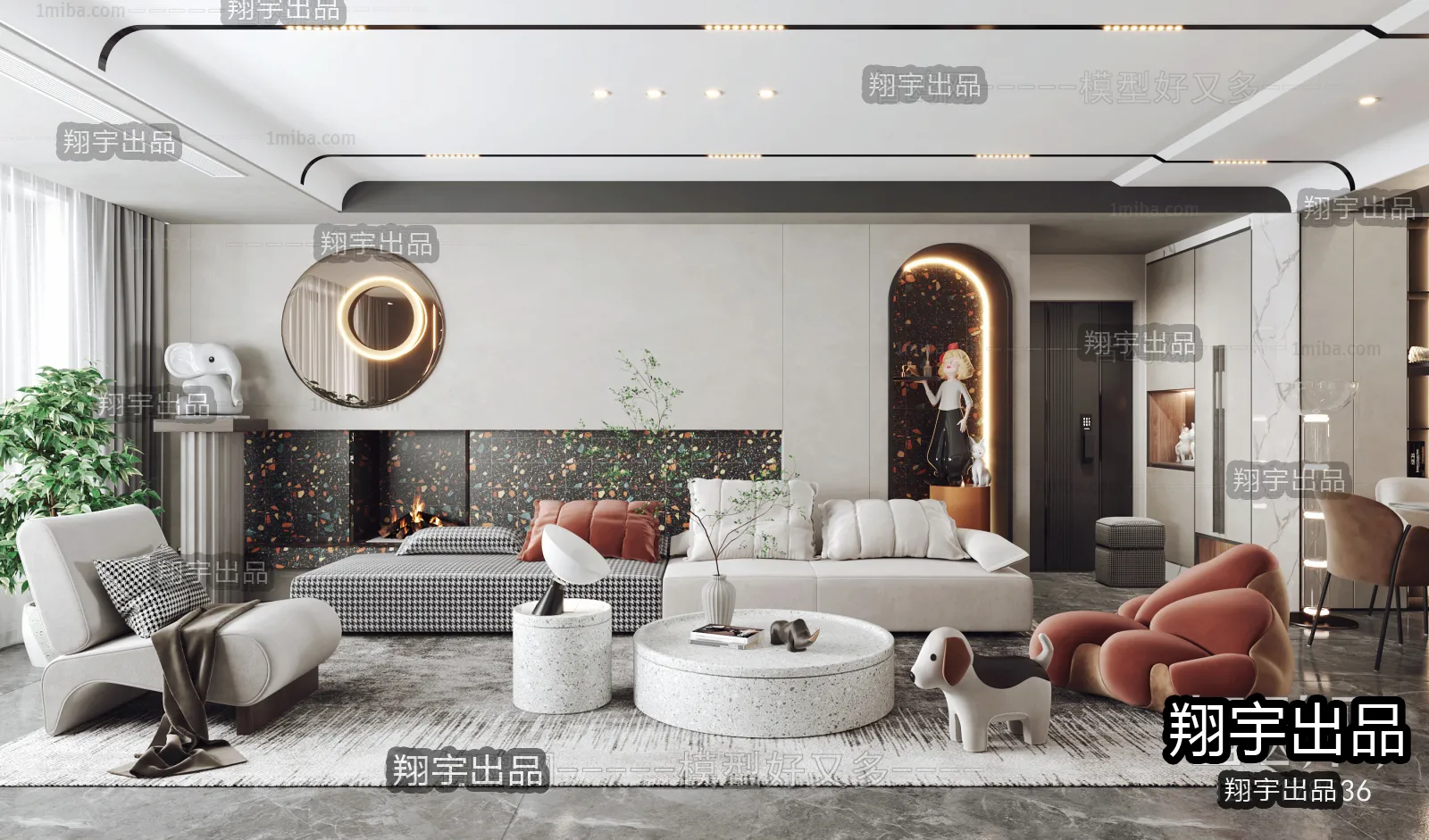 Living Room – Modern Interior Design – 3D Models – 050