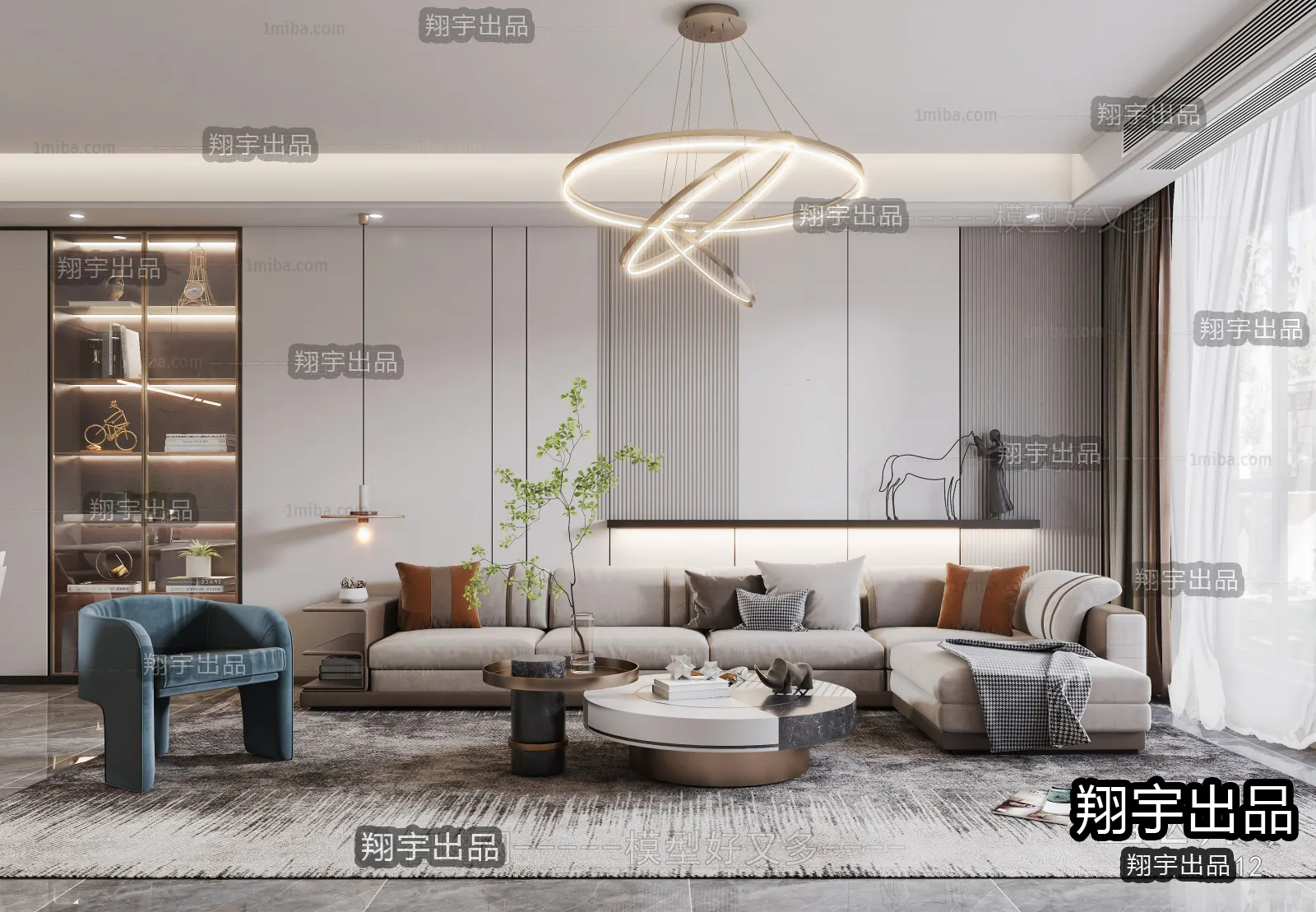 Living Room – Modern Interior Design – 3D Models – 051