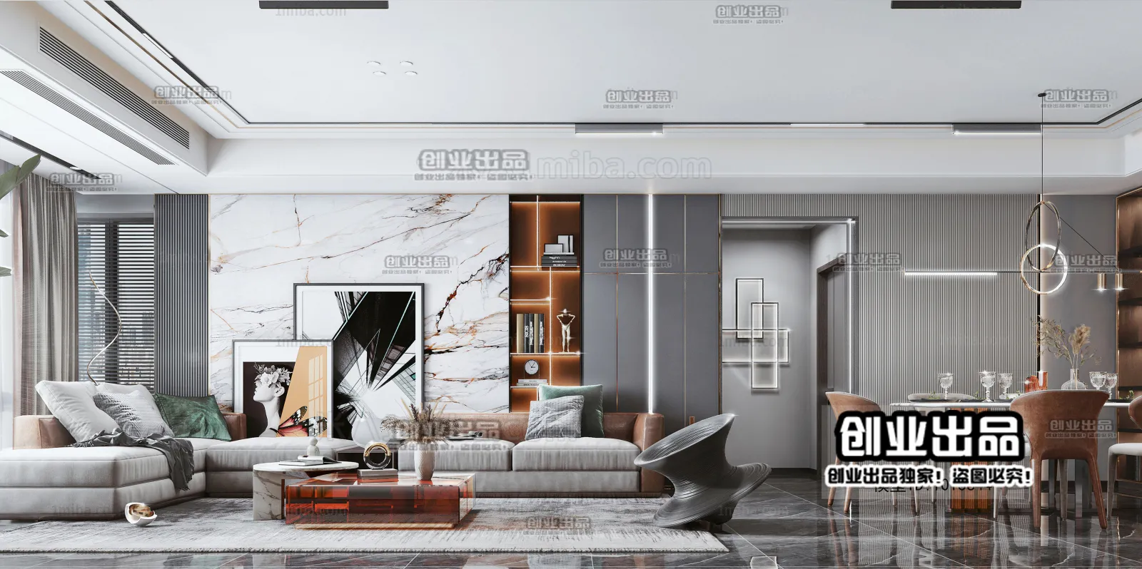 Living Room – Modern Interior Design – 3D Models – 053