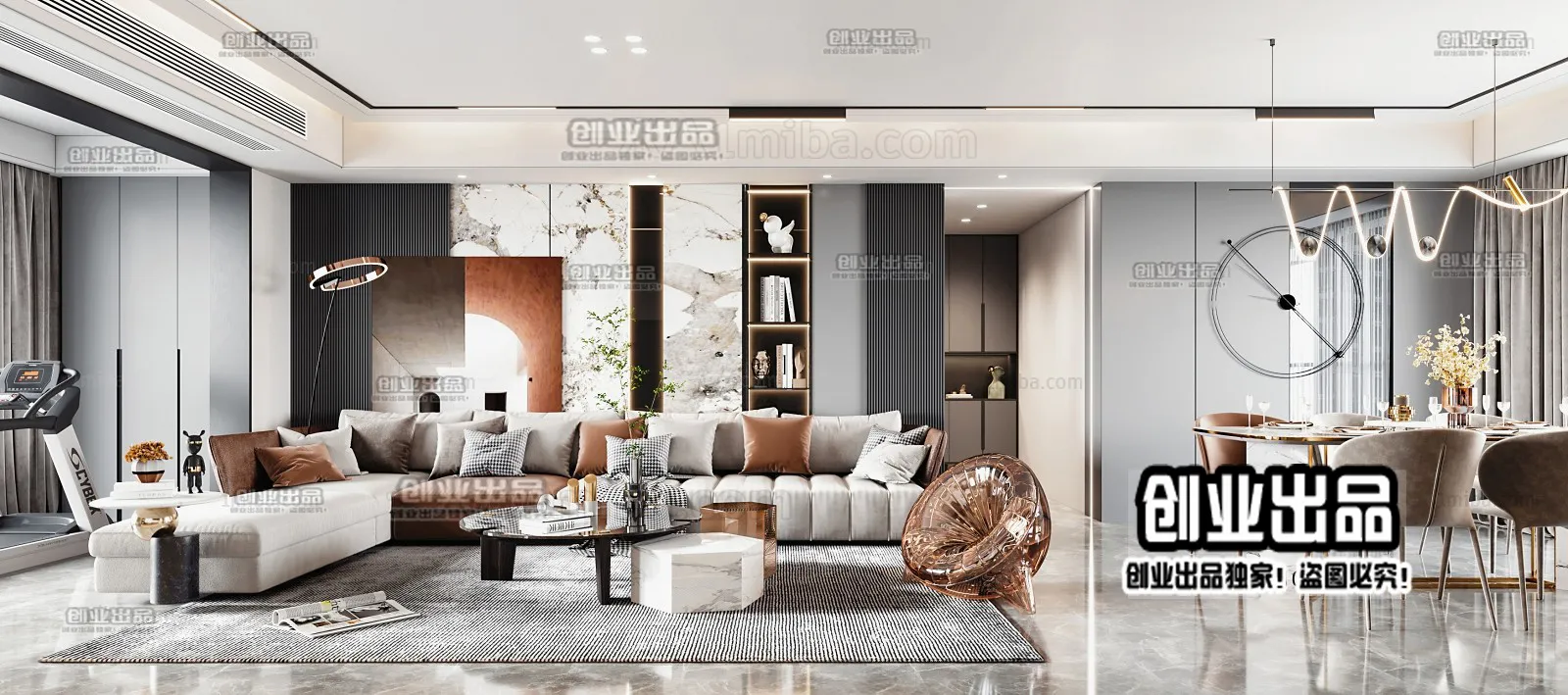 Living Room – Modern Interior Design – 3D Models – 056