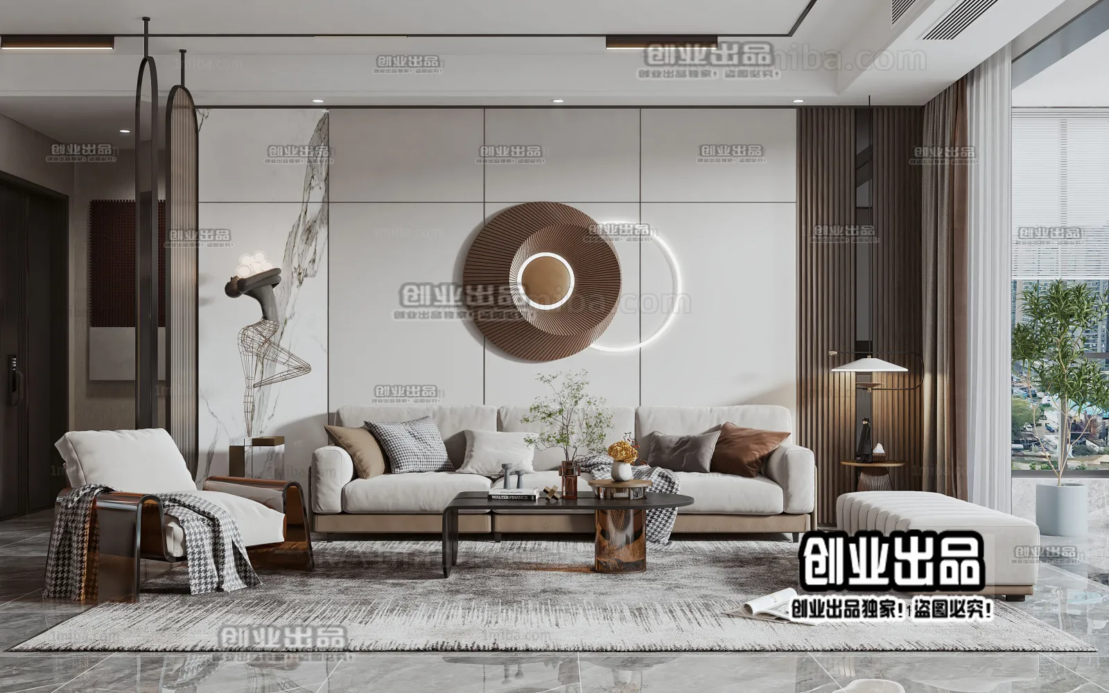 Living Room – Modern Interior Design – 3D Models – 059