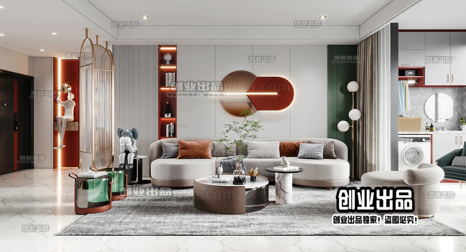 Living Room – Modern Interior Design – 3D Models – 061