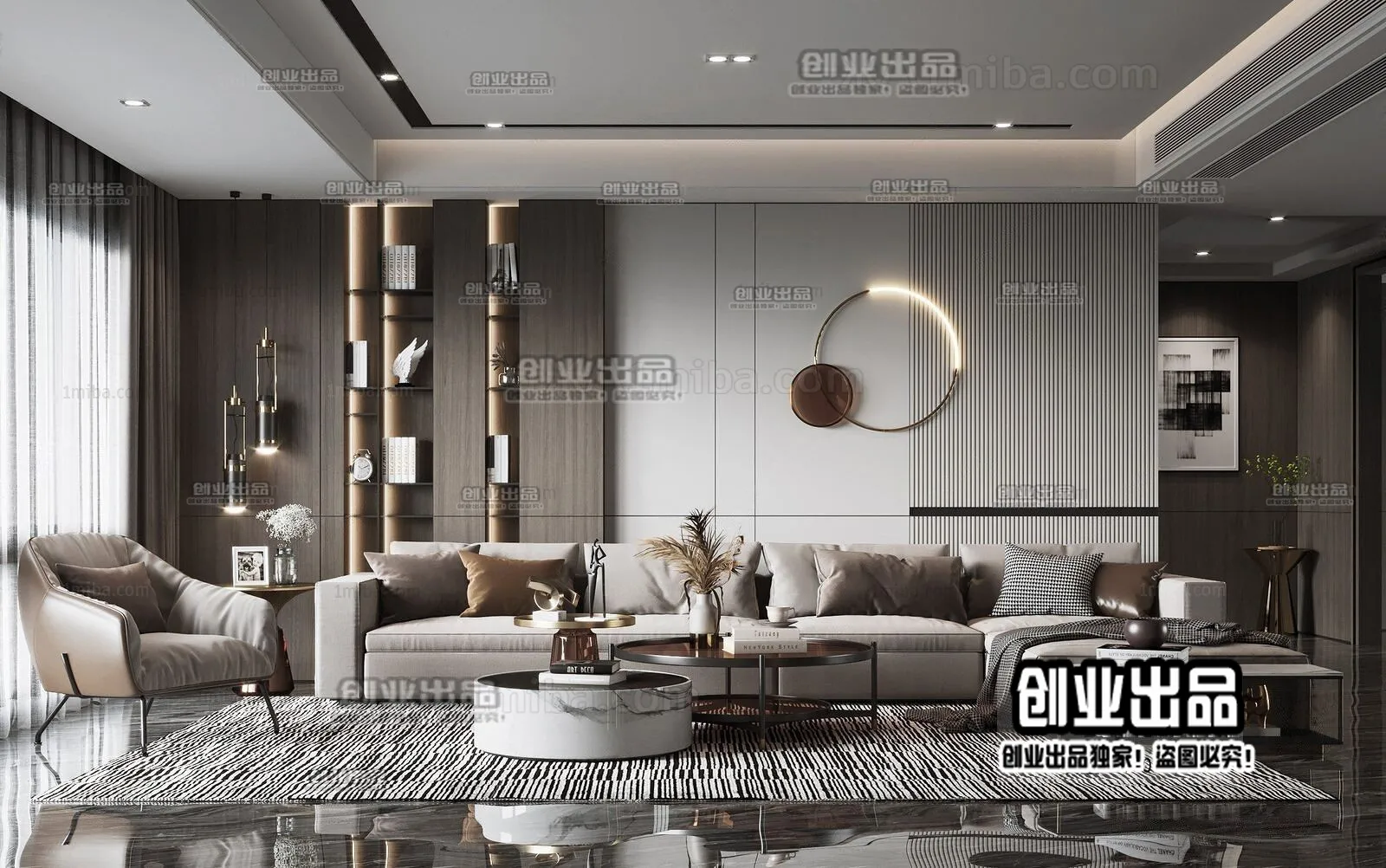 Living Room – Modern Interior Design – 3D Models – 062