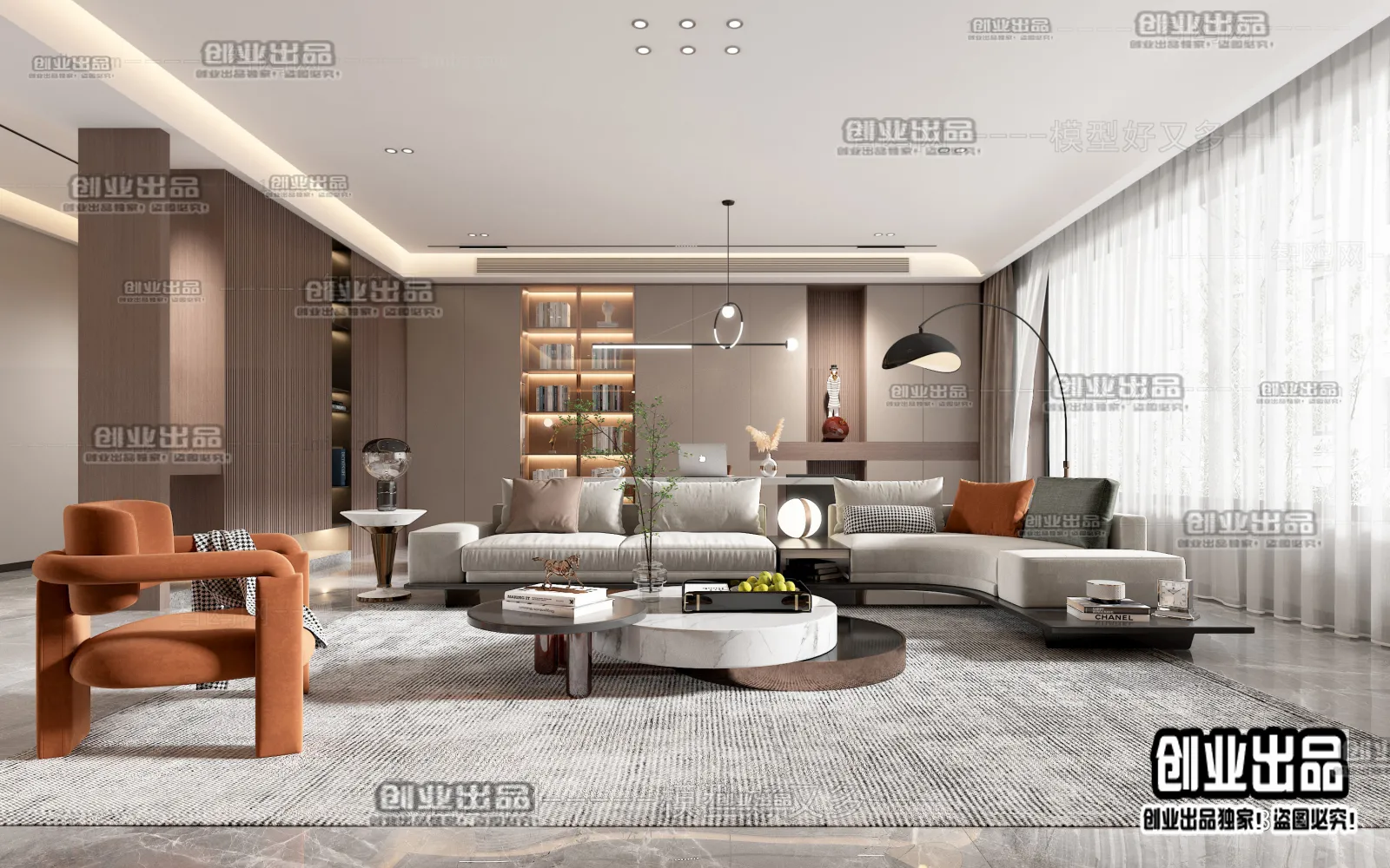 Living Room – Modern Interior Design – 3D Models – 063