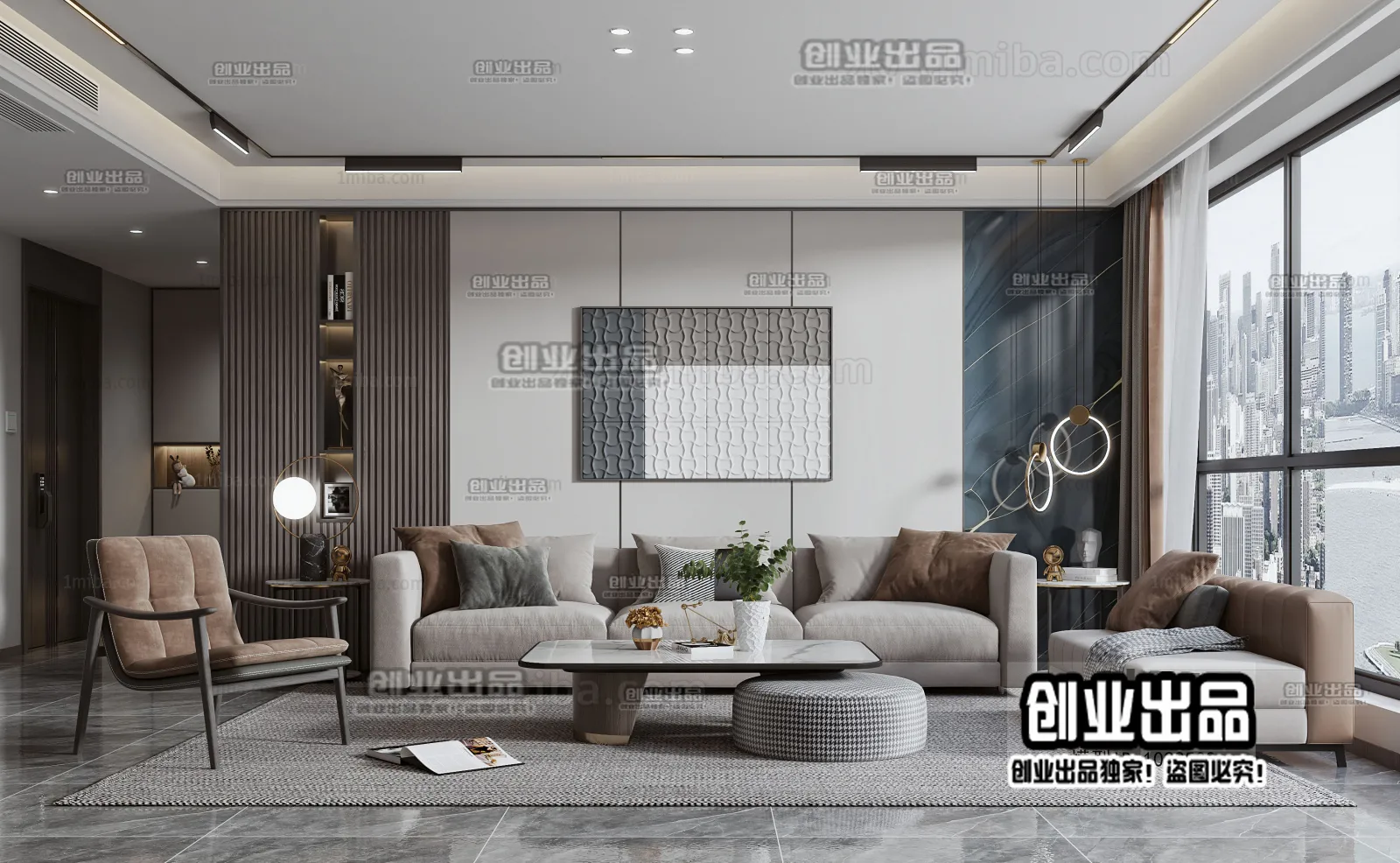 Living Room – Modern Interior Design – 3D Models – 064