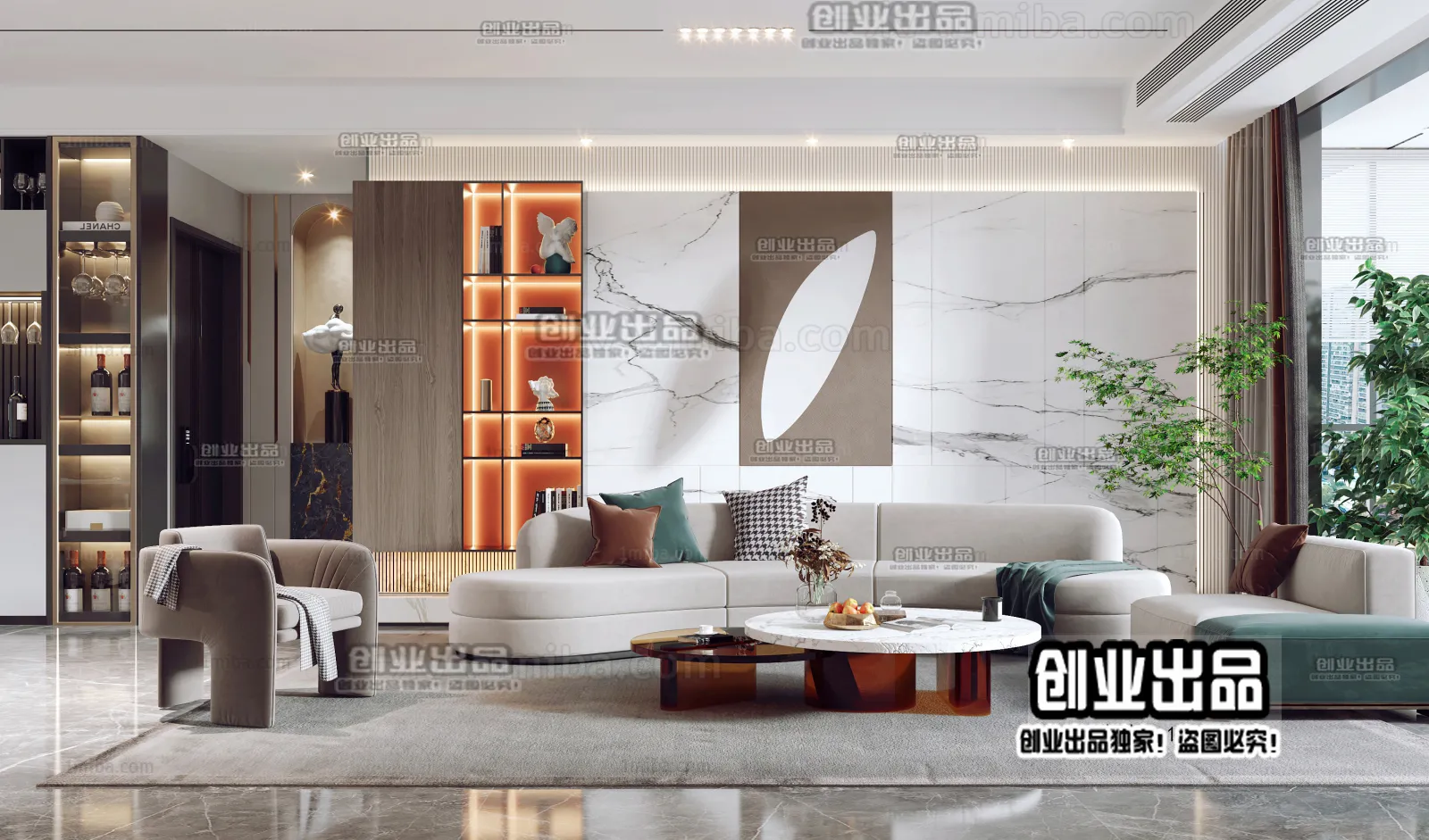 Living Room – Modern Interior Design – 3D Models – 066