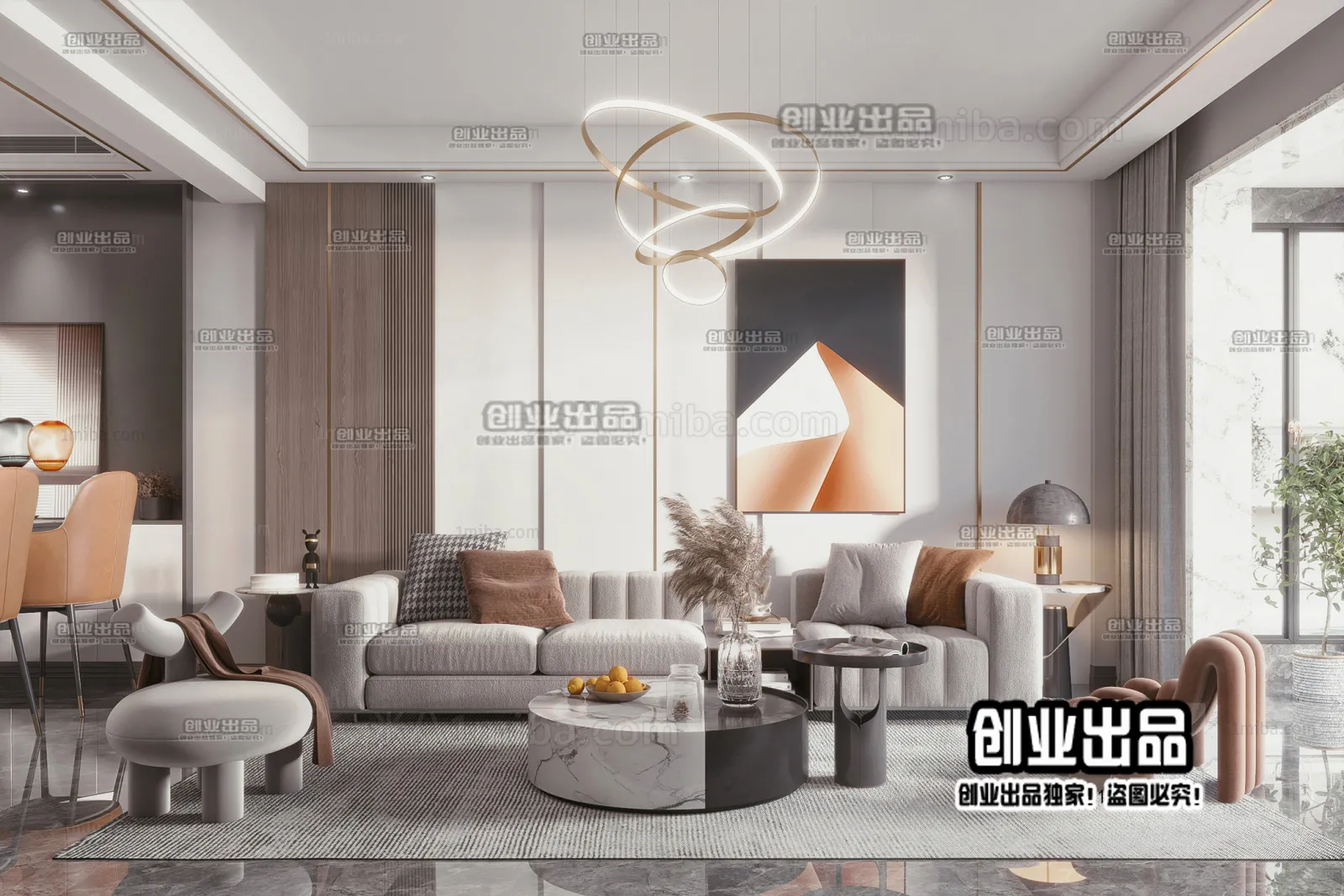 Living Room – Modern Interior Design – 3D Models – 067