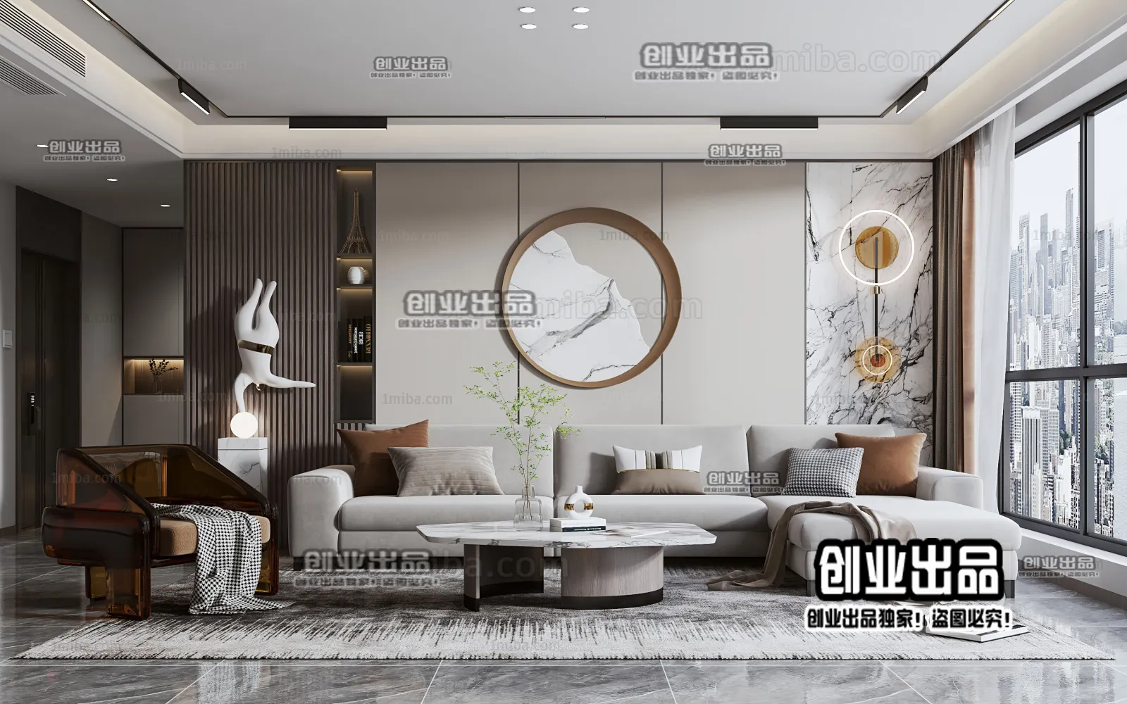 Living Room – Modern Interior Design – 3D Models – 068