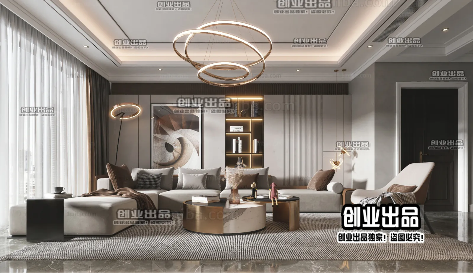 Living Room – Modern Interior Design – 3D Models – 069